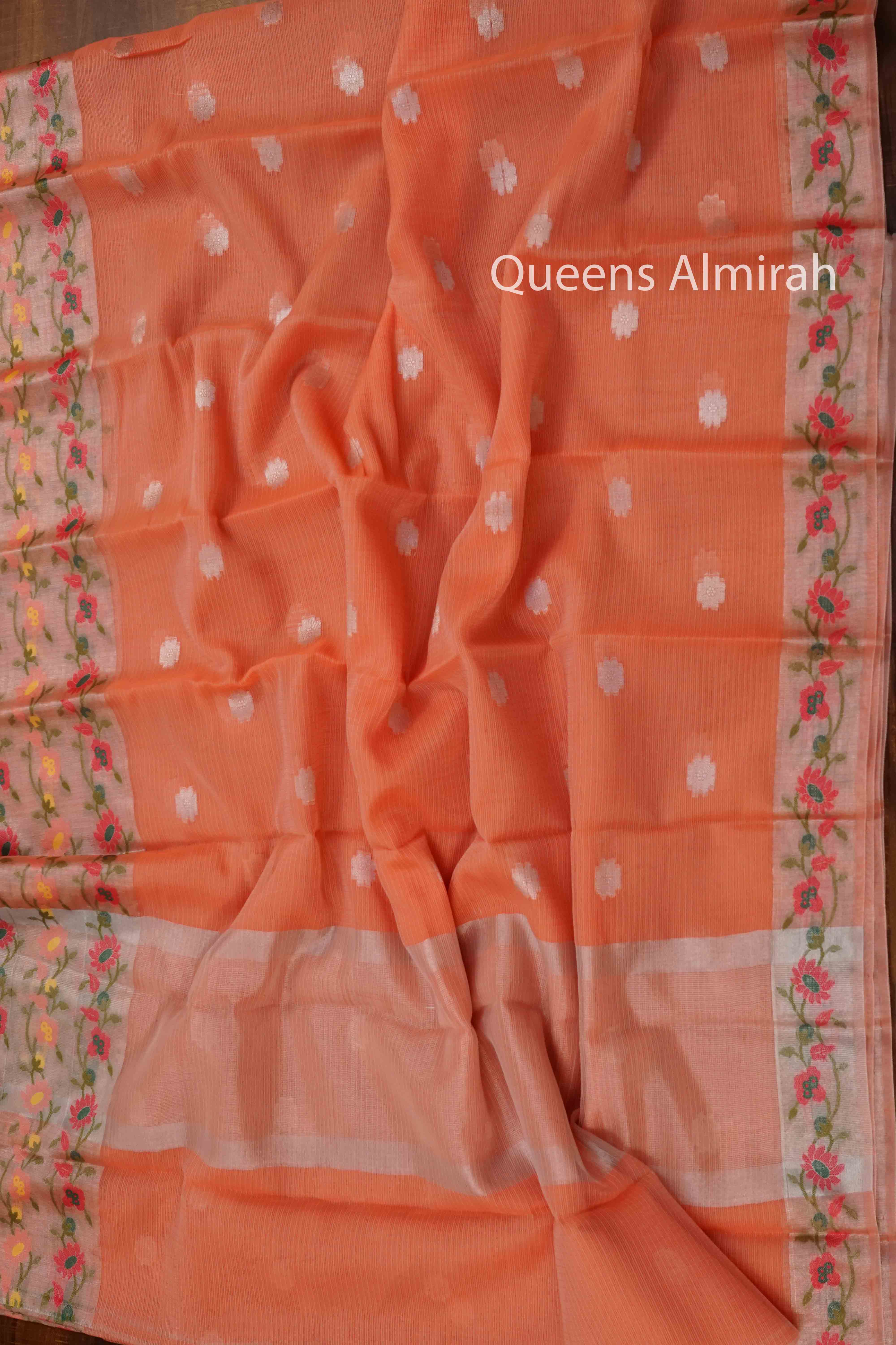 DARK PEACH KOTA SILK COTTON - Queens Jewel Emporium