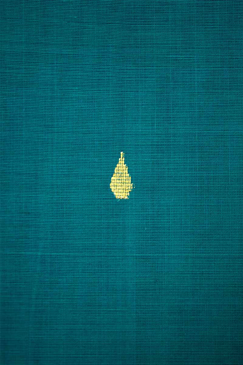 DEEP TEAL WITH MAGENTA KORVAI KANCHI COTTON SAREE - Queens Jewel Emporium