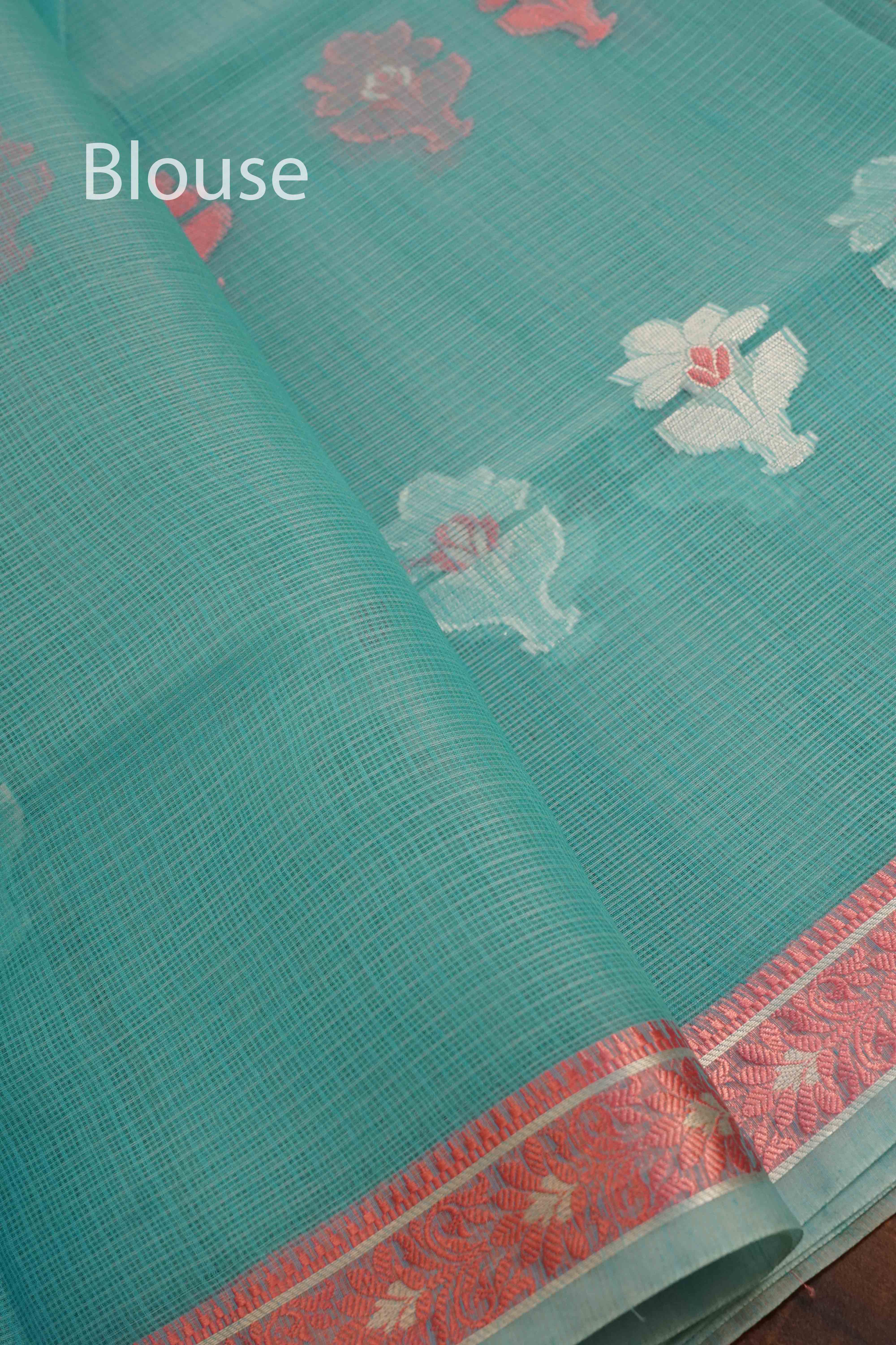DUSKY BLUE KOTA SILK COTTON 1 - Queens Jewel Emporium