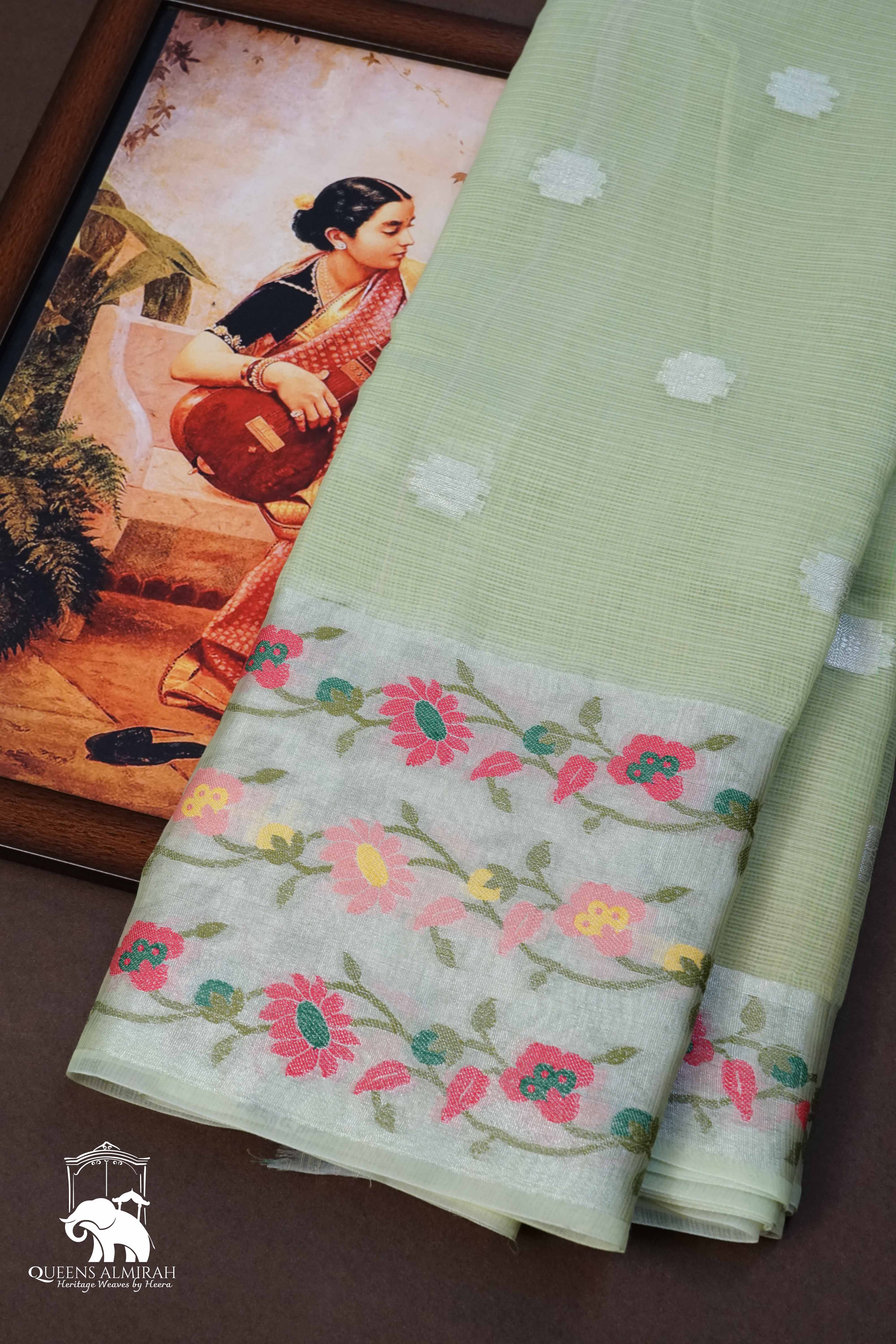 DUSKY GREEN KOTA SILK COTTON - Queens Jewel Emporium