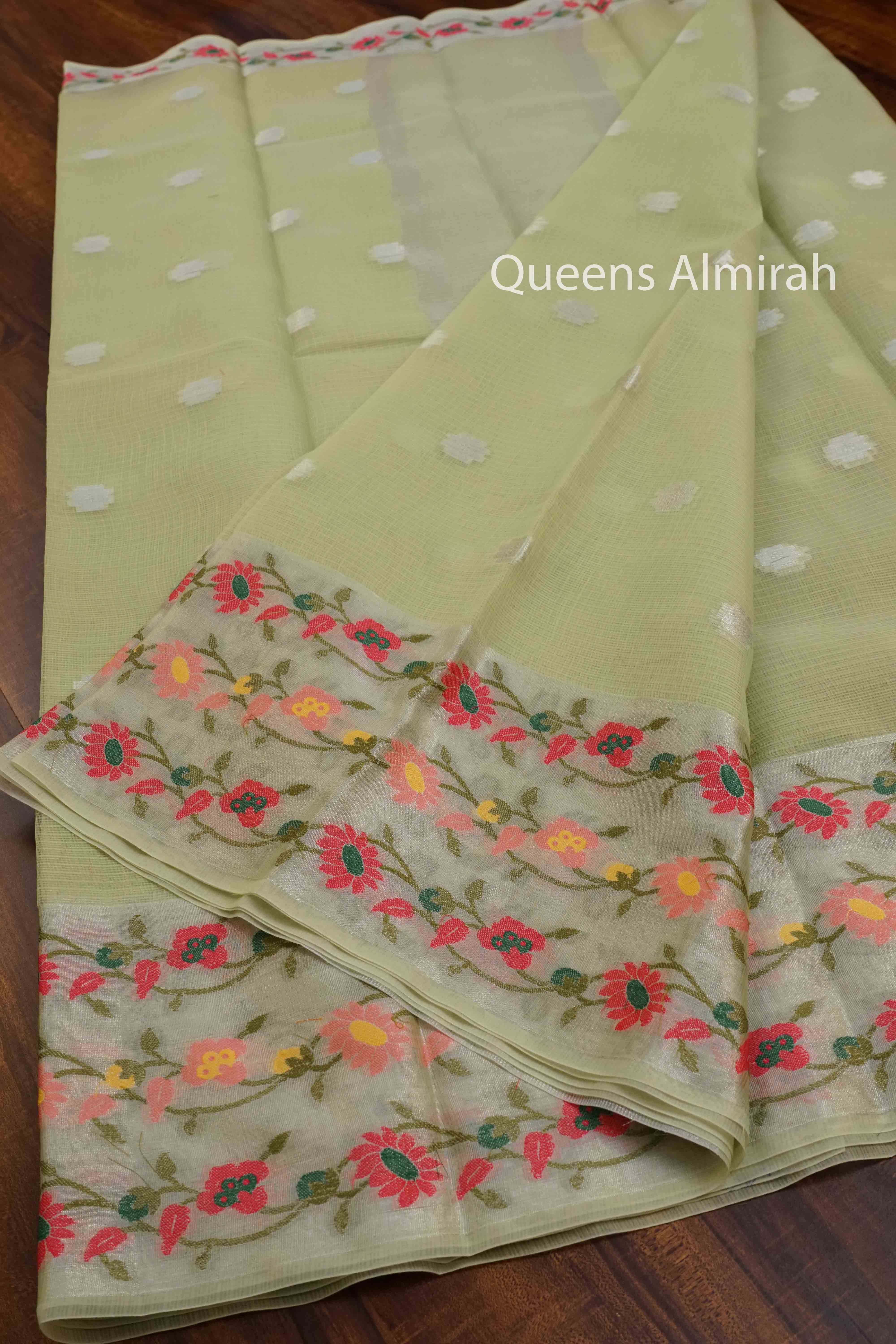 DUSKY GREEN KOTA SILK COTTON - Queens Jewel Emporium
