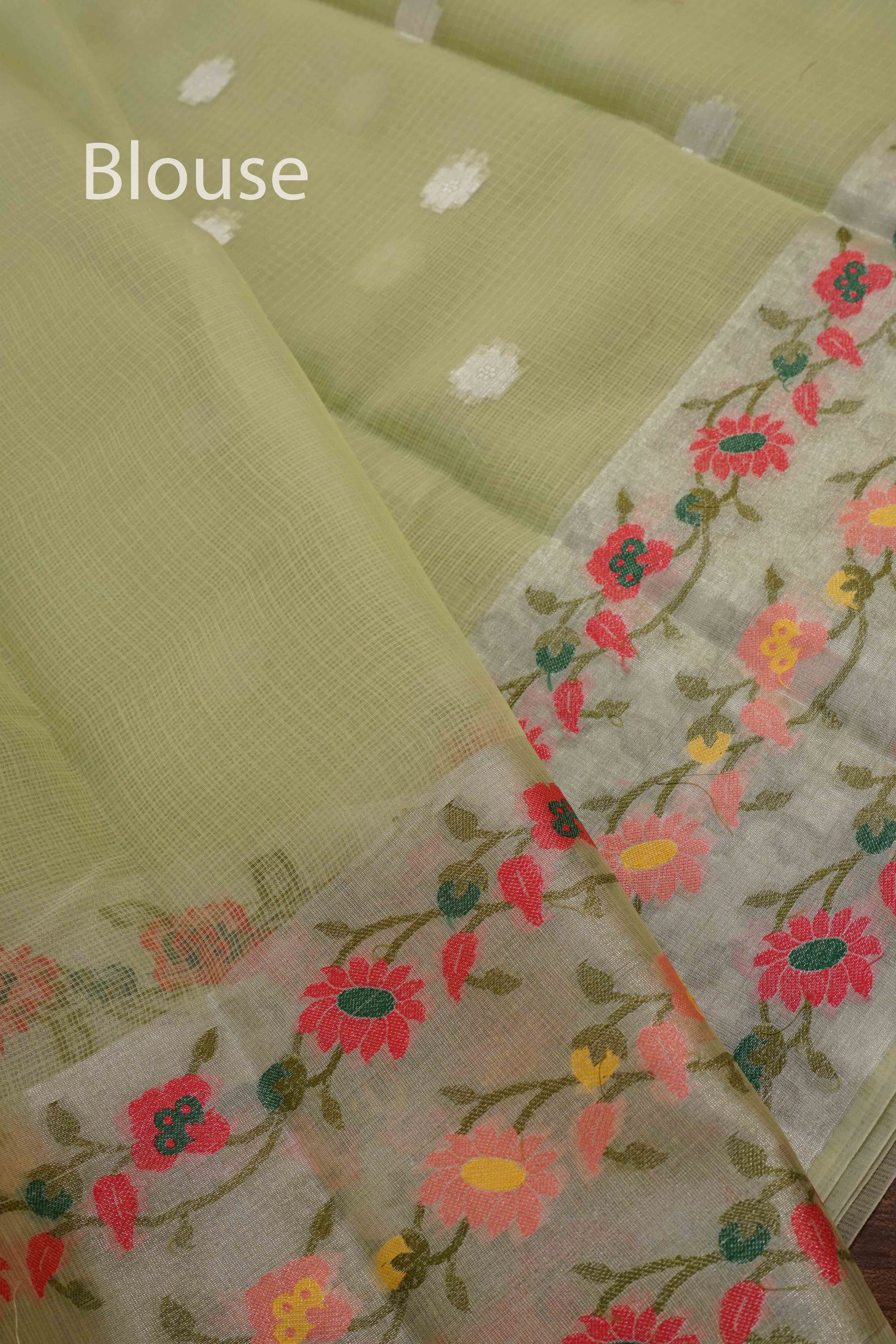 DUSKY GREEN KOTA SILK COTTON - Queens Jewel Emporium