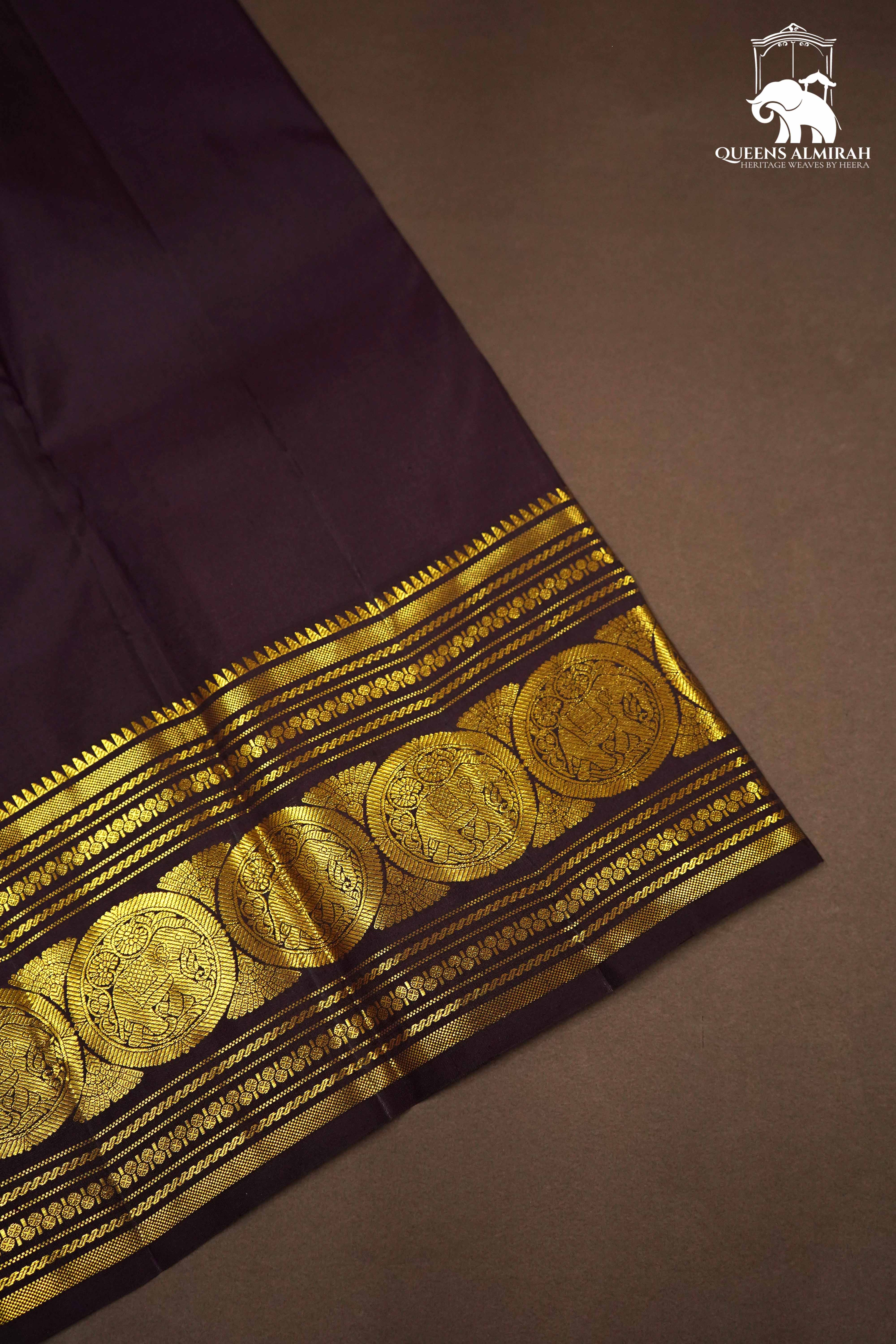 FADED PURPLE WITH MATTE PURPLE KANCHIVARAM SILK SAREE - Queens Jewel Emporium