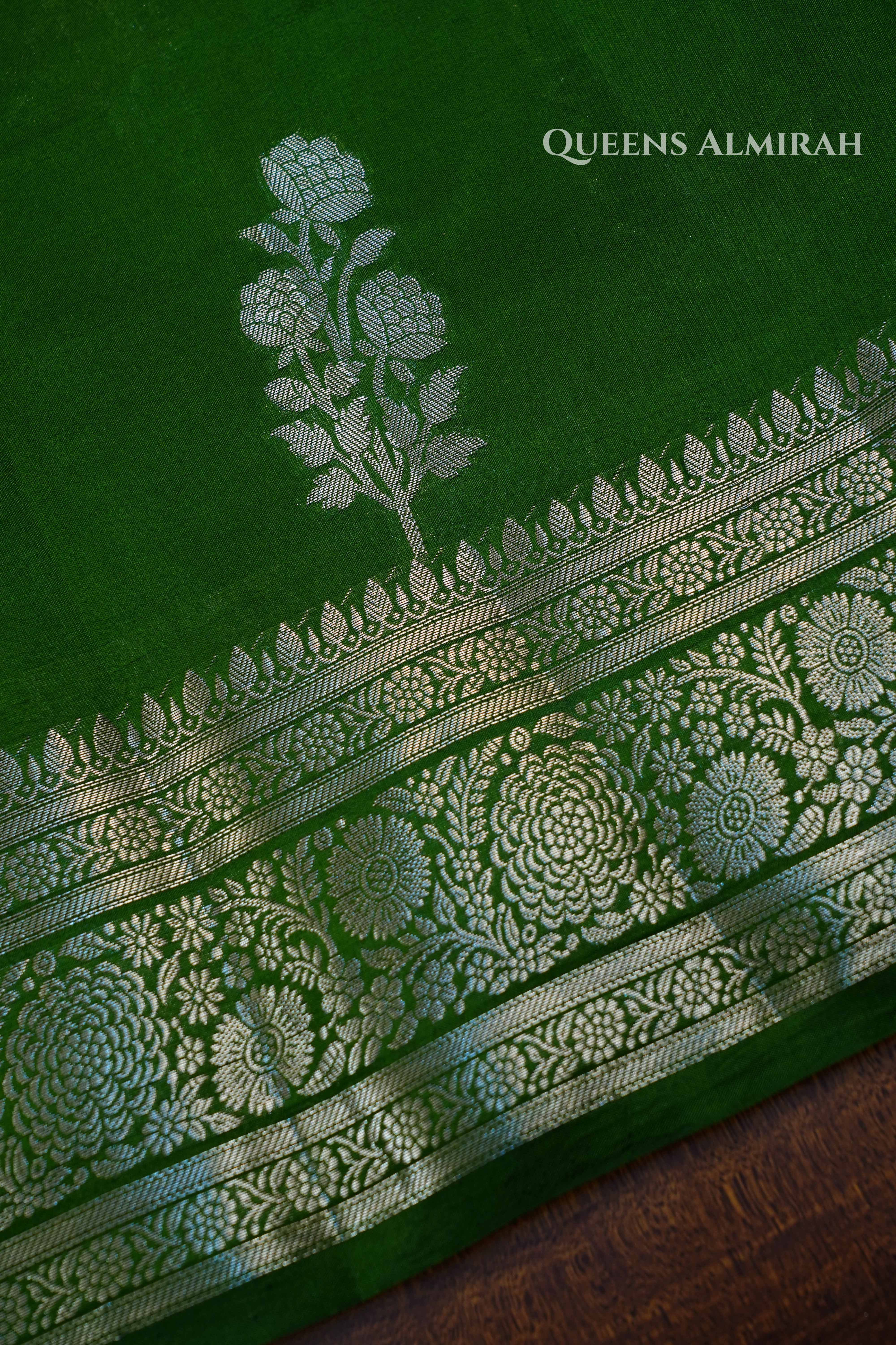 Green Mango Silk Saree QUEENS ALMIRAH