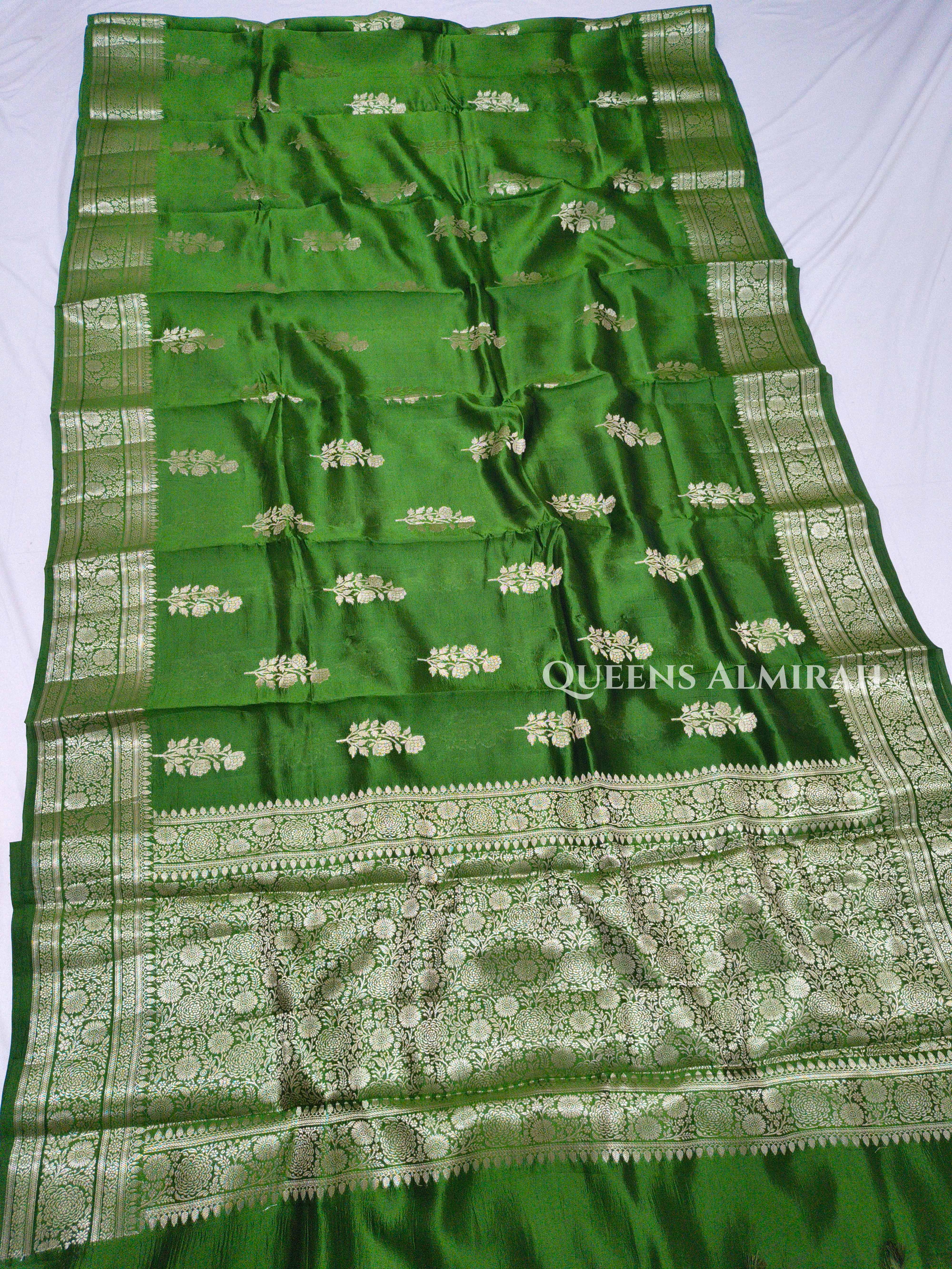 Green Mango Silk Saree QUEENS ALMIRAH