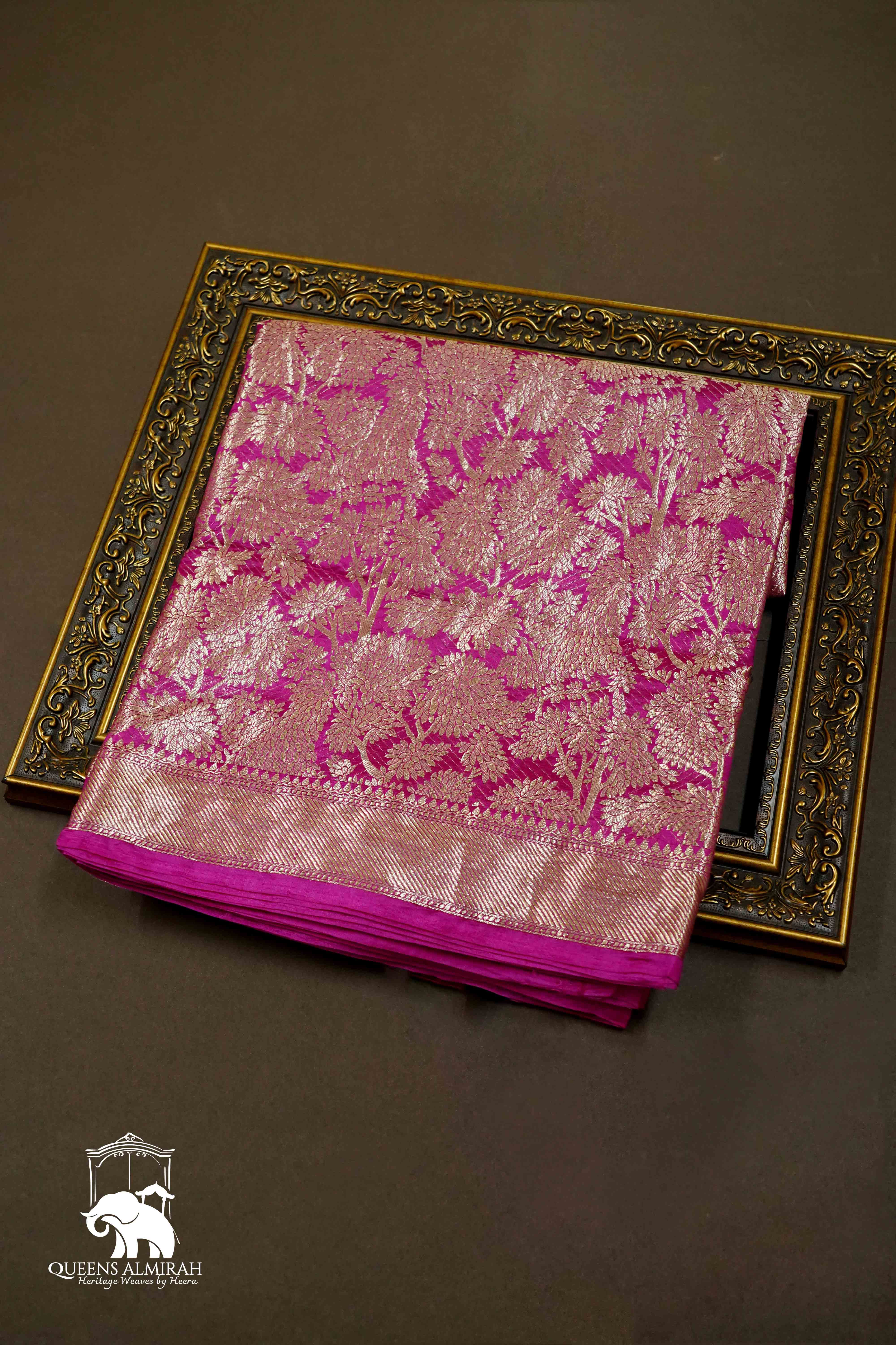 JAZZBERRY JAM BANARASI SILK SAREE - Queens Jewel Emporium