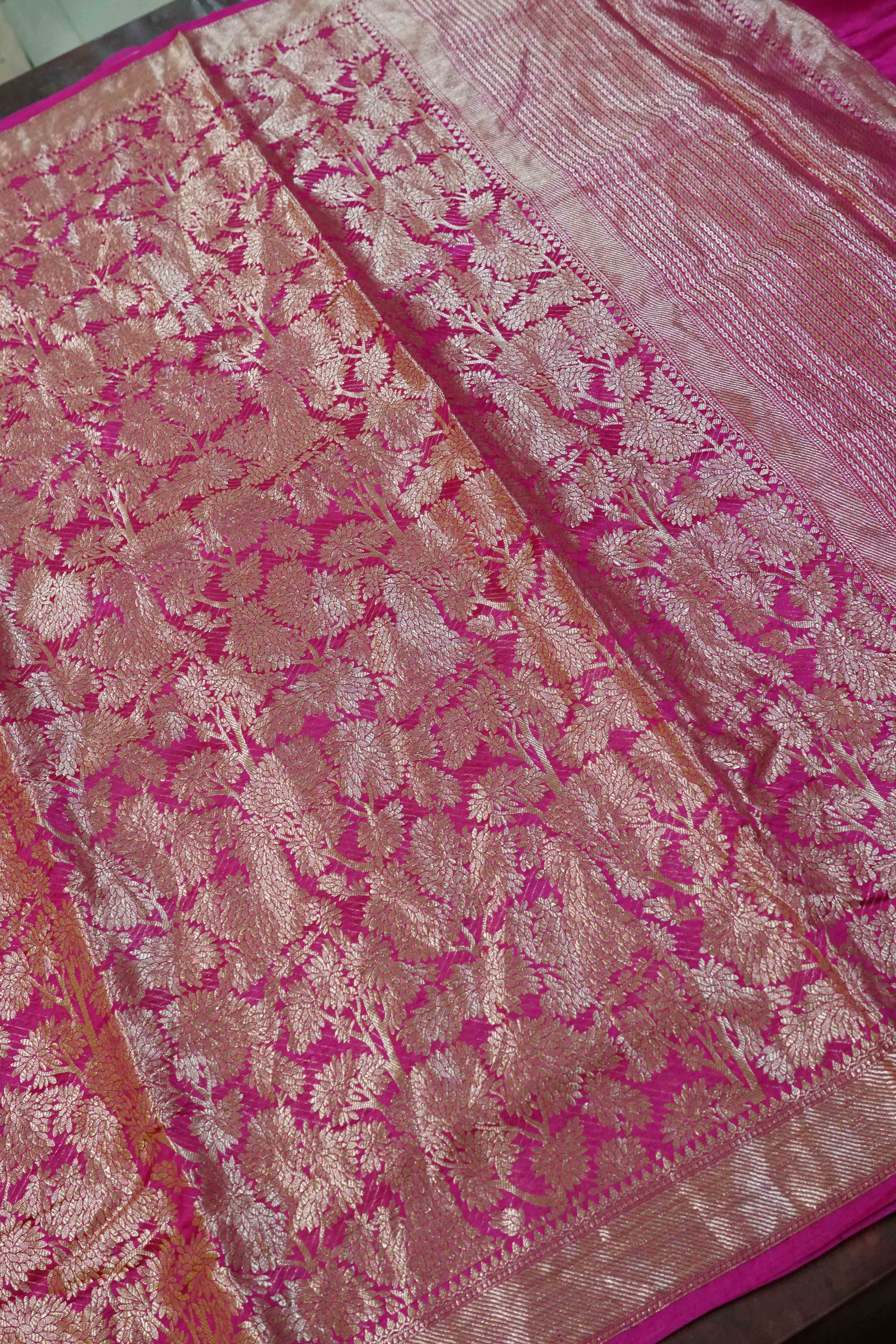 JAZZBERRY JAM BANARASI SILK SAREE - Queens Jewel Emporium