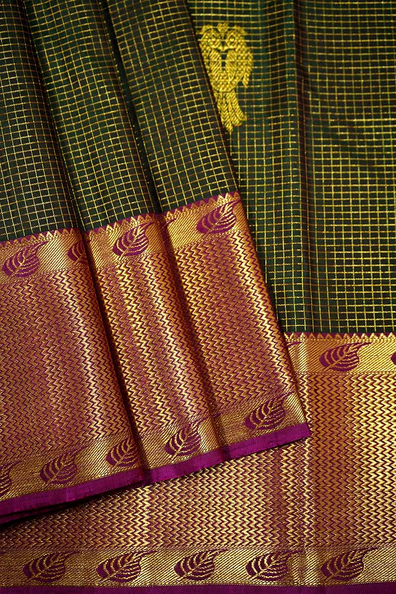 KANJI PATTU KATTAM SILK SAREE - Queens Jewel Emporium