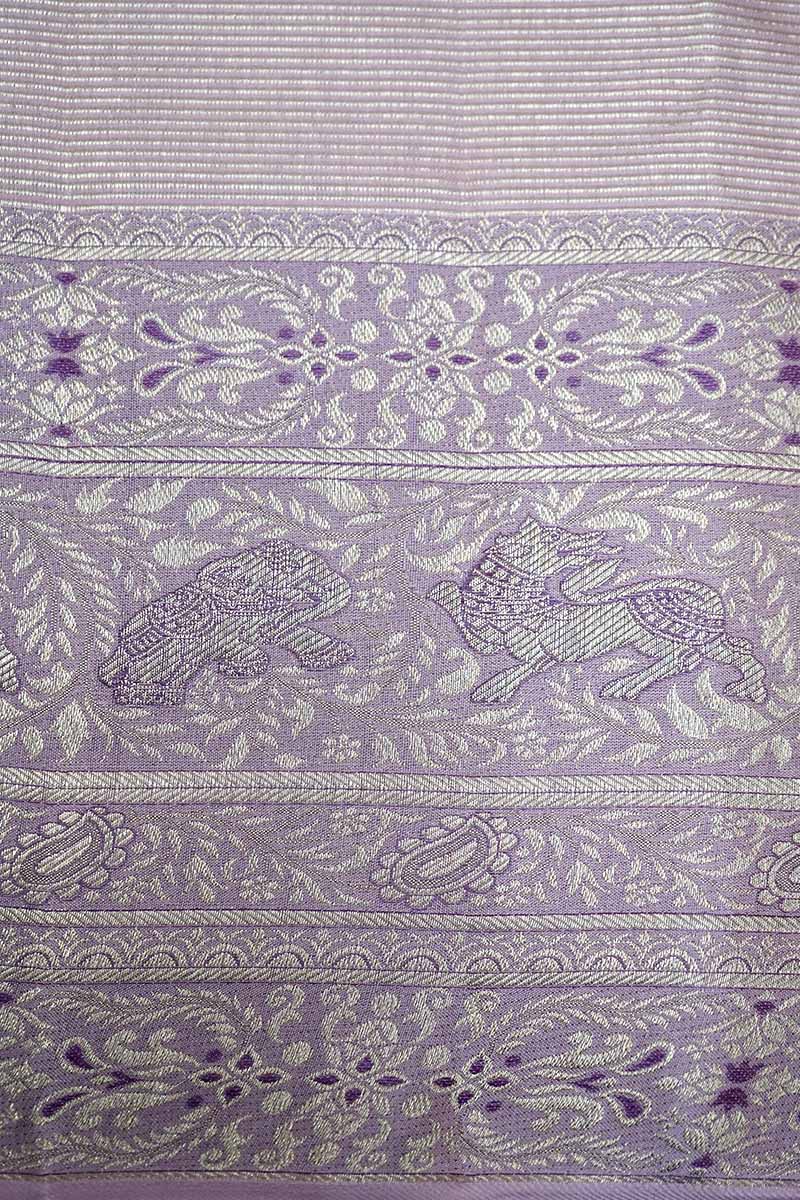KANJI PATTU PASTEL DUSKY PINK MEENAKARI SILK SAREE - Queens Jewel Emporium