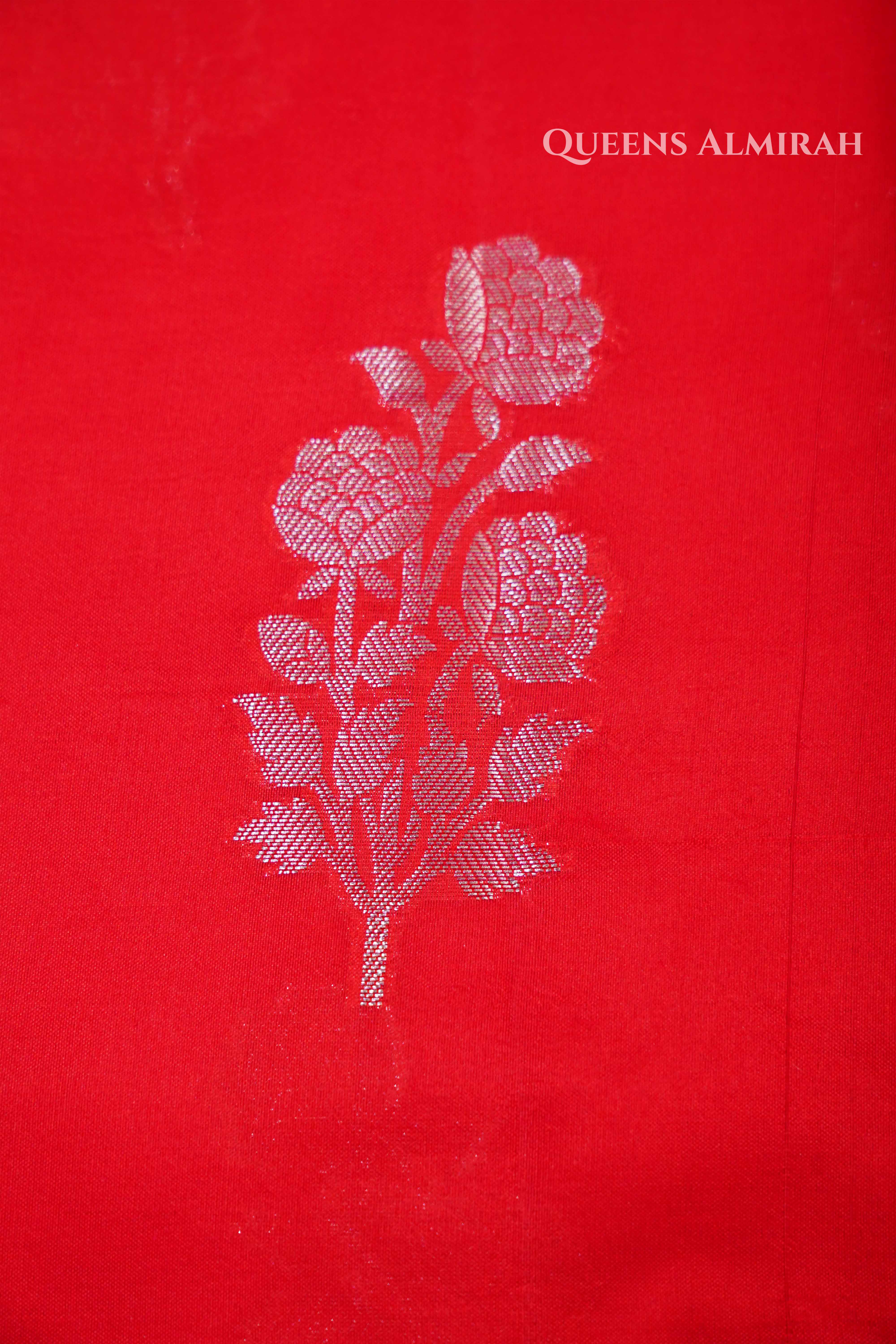 Lava Red Mango Silk Saree QUEENS ALMIRAH