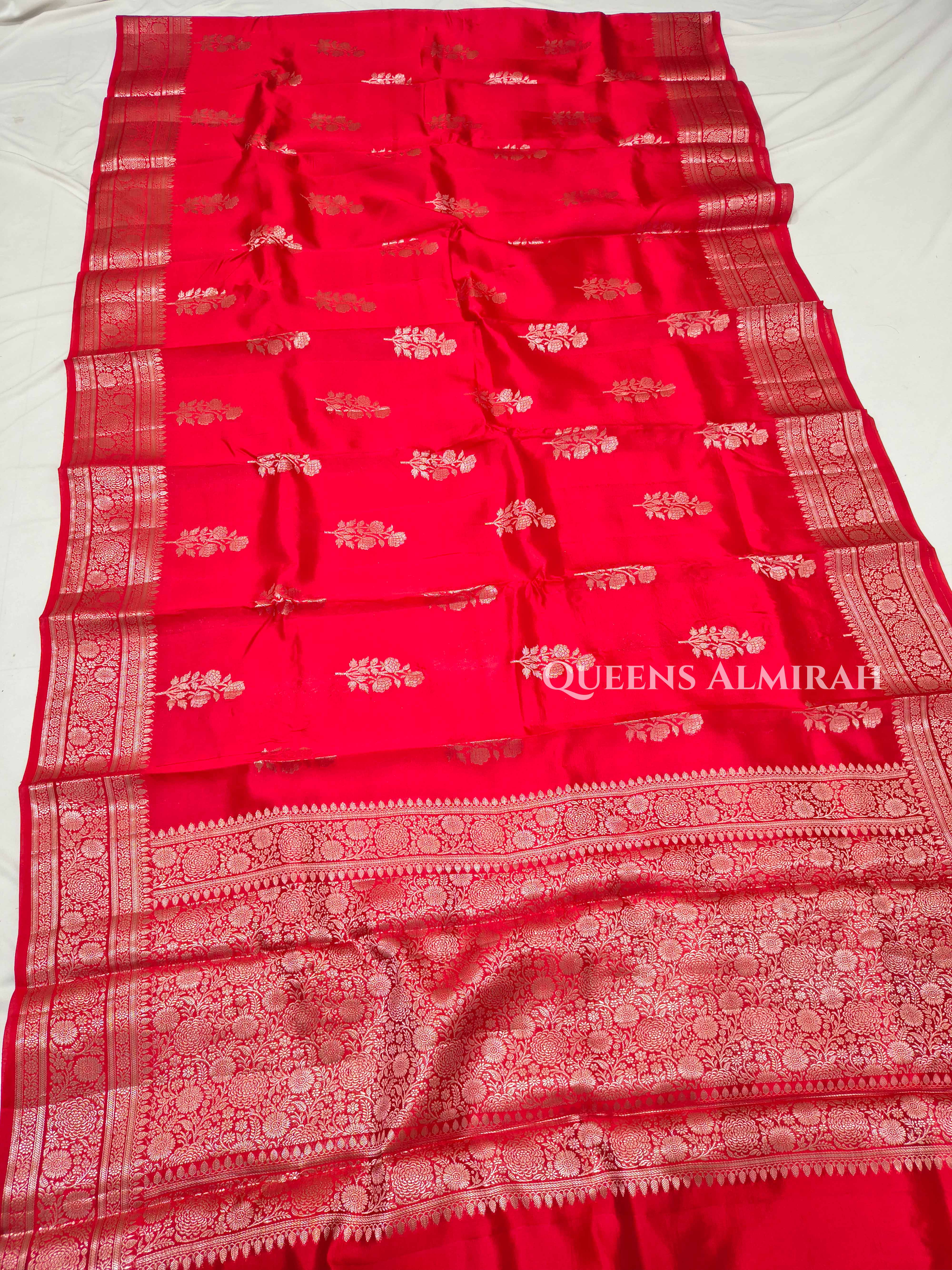 Lava Red Mango Silk Saree QUEENS ALMIRAH