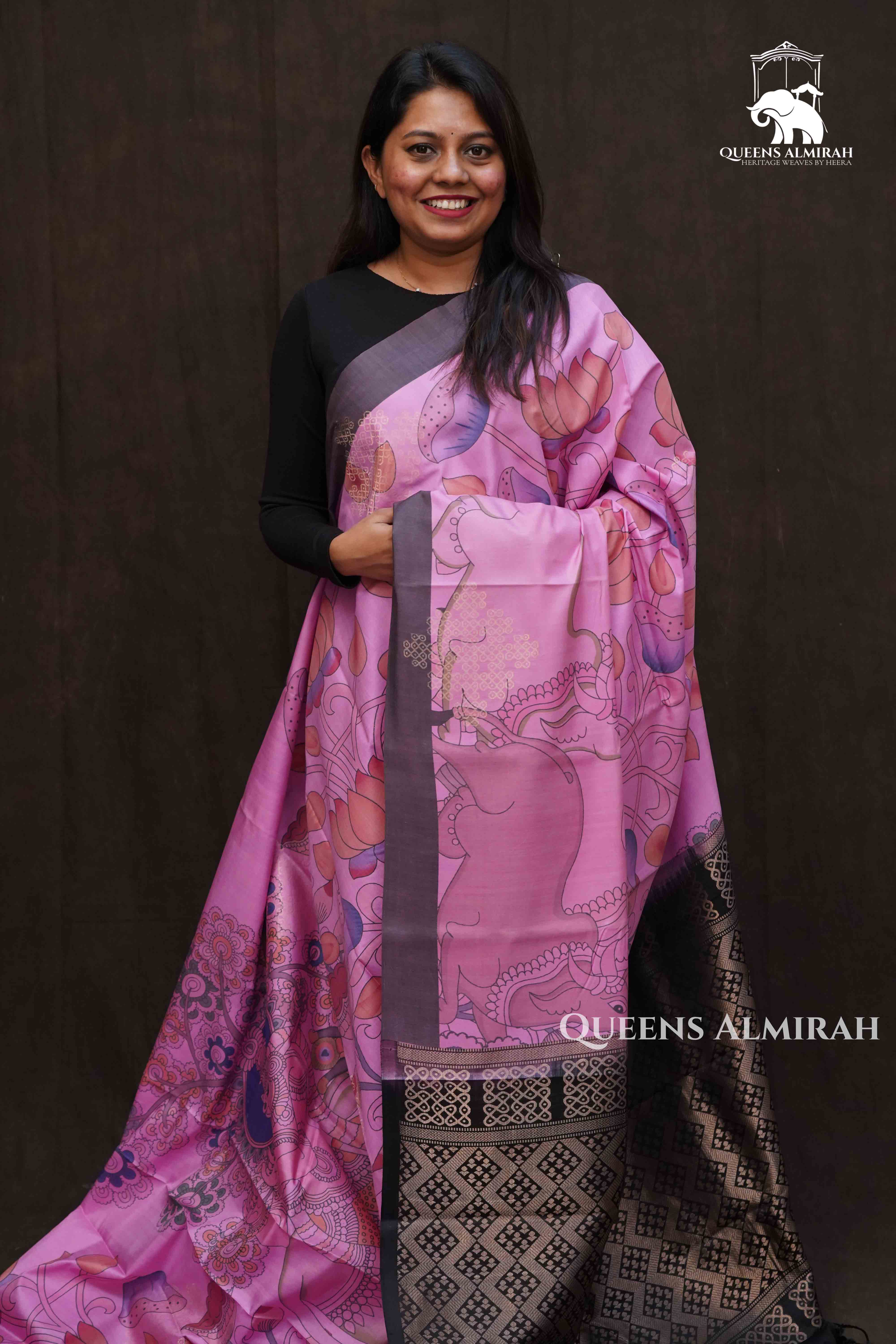Lavender Pink Pure Kanchivaram Silk Saree QUEENS ALMIRAH