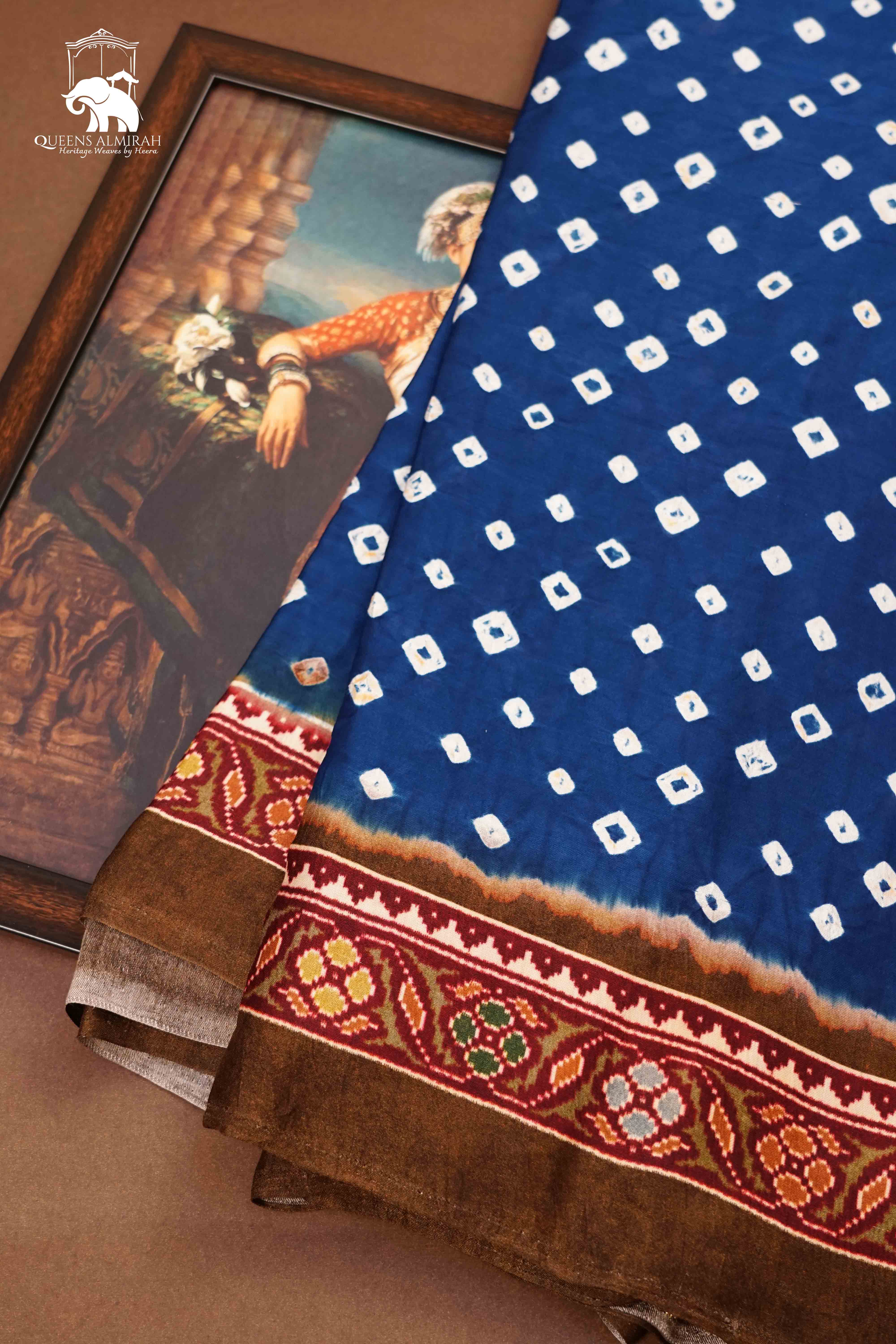 LIGHT NAVY MODAL SILK SAREE 3 - Queens Jewel Emporium