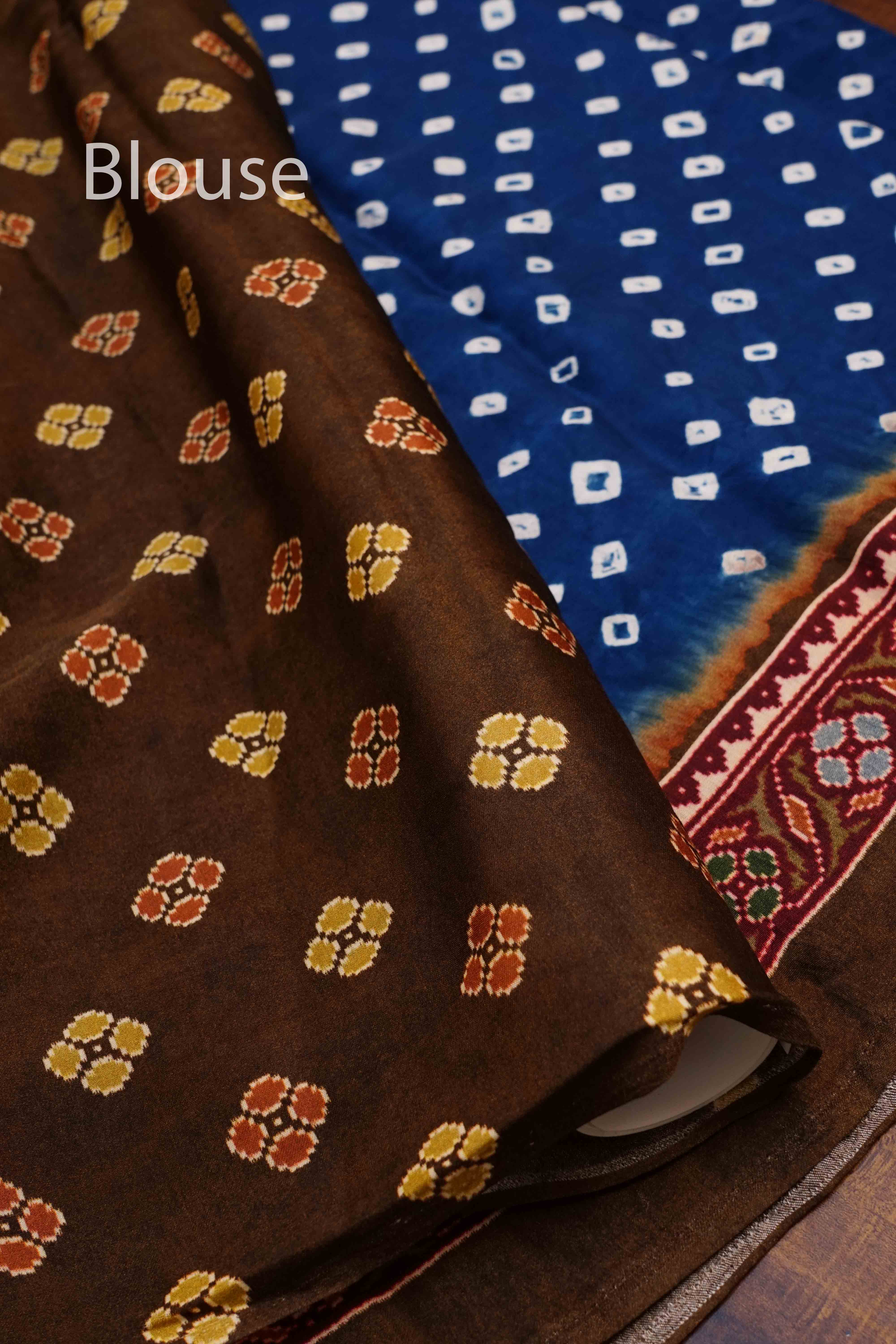 LIGHT NAVY MODAL SILK SAREE 3 - Queens Jewel Emporium