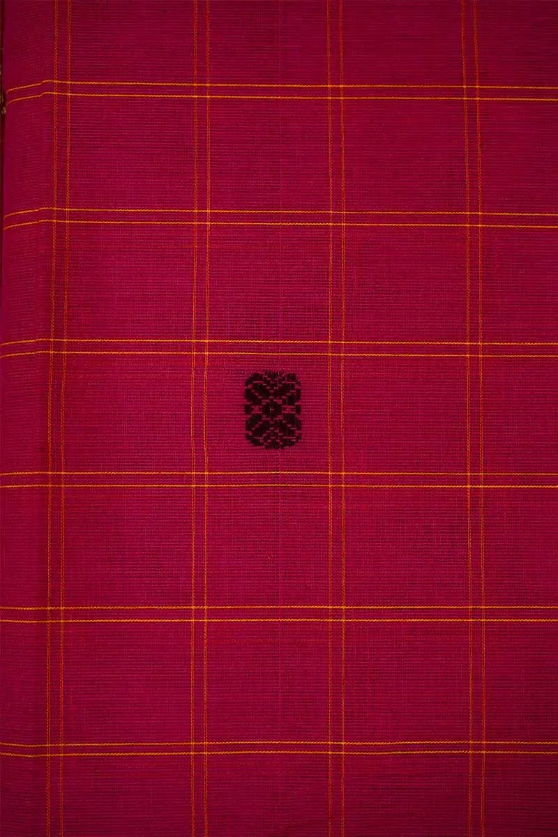 MAGENTA RED WITH PURPLE KANCHI COTTON SAREE - Queens Jewel Emporium