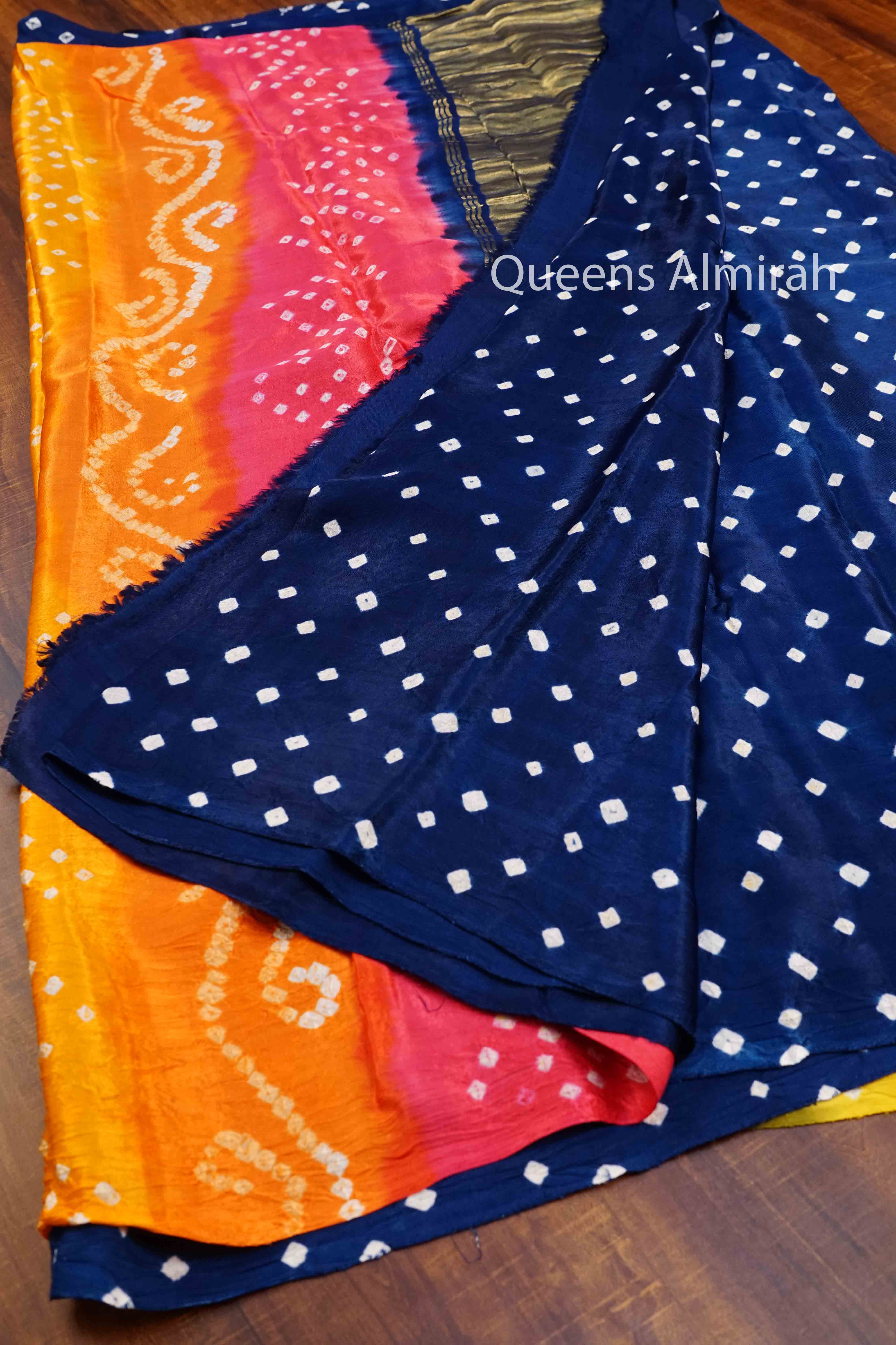 MARINE BLUE MODAL SILK SAREE - Queens Jewel Emporium