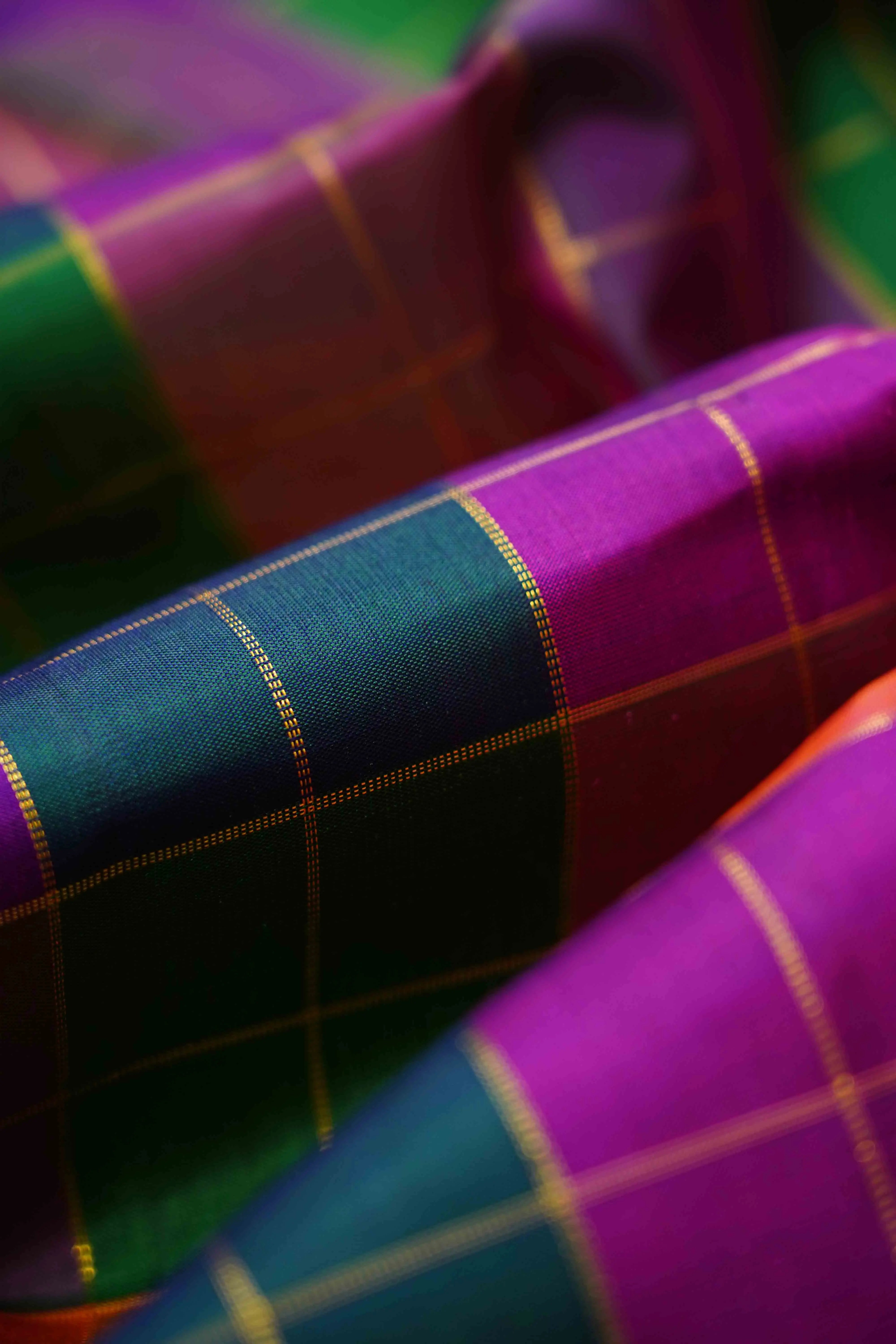MULTI COLOR PAALUM PAZHAMUM KATTAM PURE KANCHIVARAM SILK SAREE - Queens Jewel Emporium