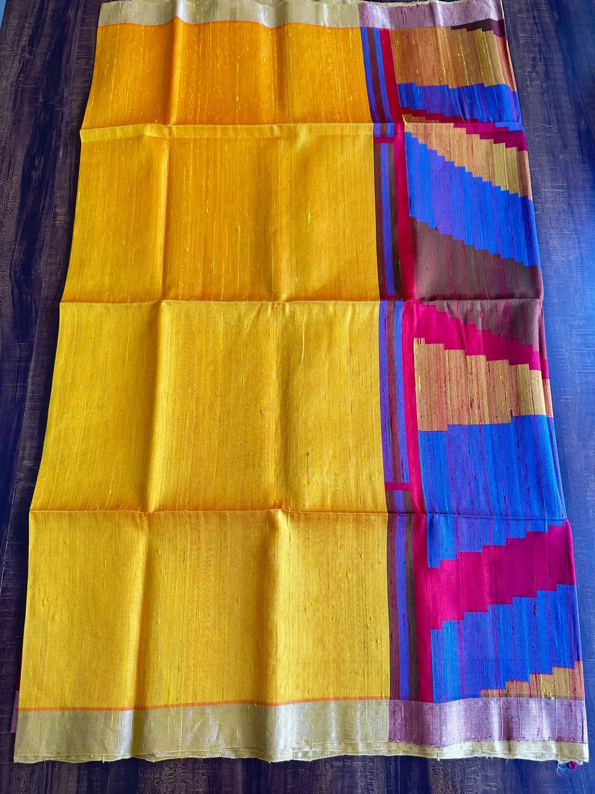 MULTI COLOR PURE SOFT SILK SAREE 2 - Queens Jewel Emporium