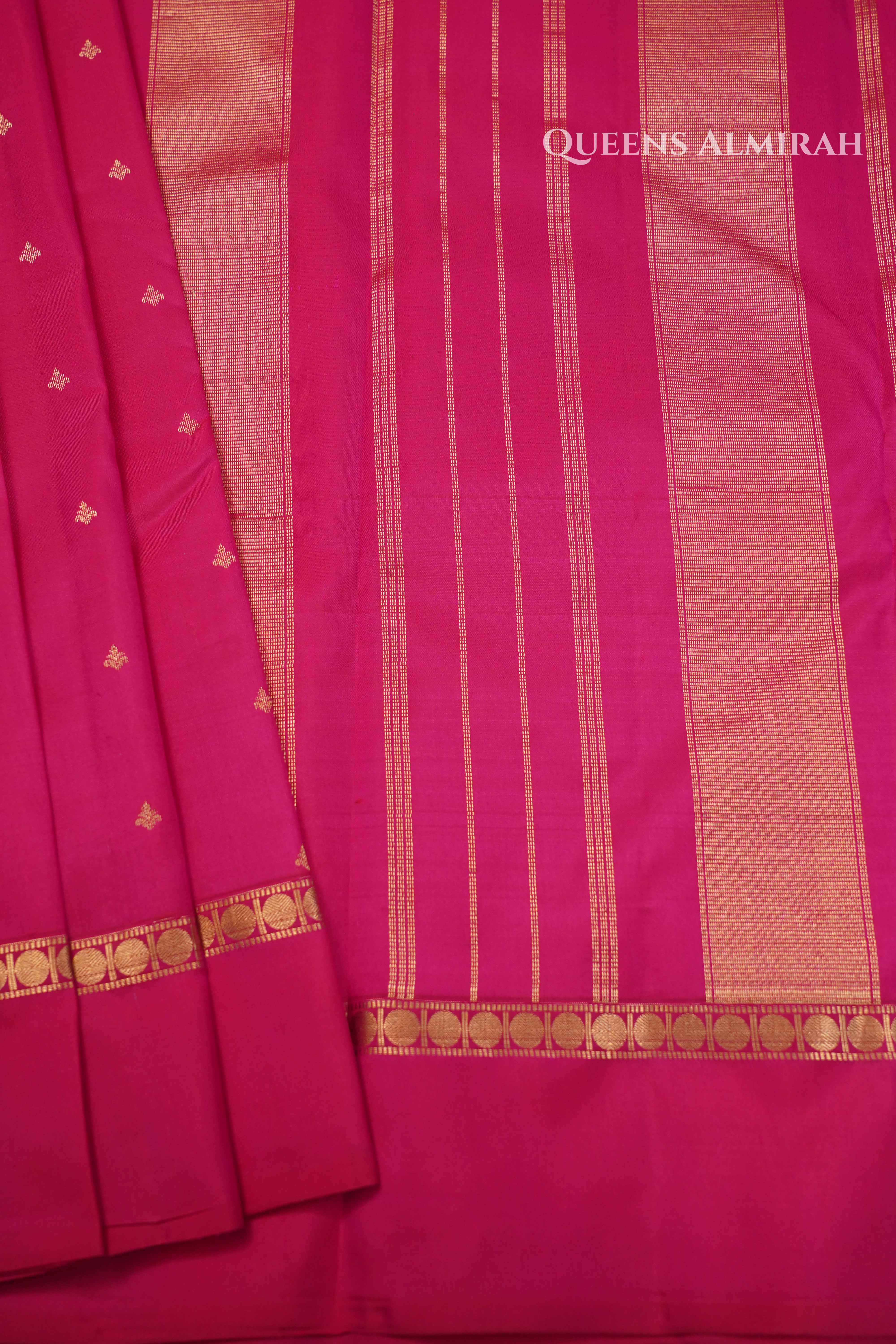 Magenta Pink Pure Kanchivaram Silk Saree QUEENS ALMIRAH