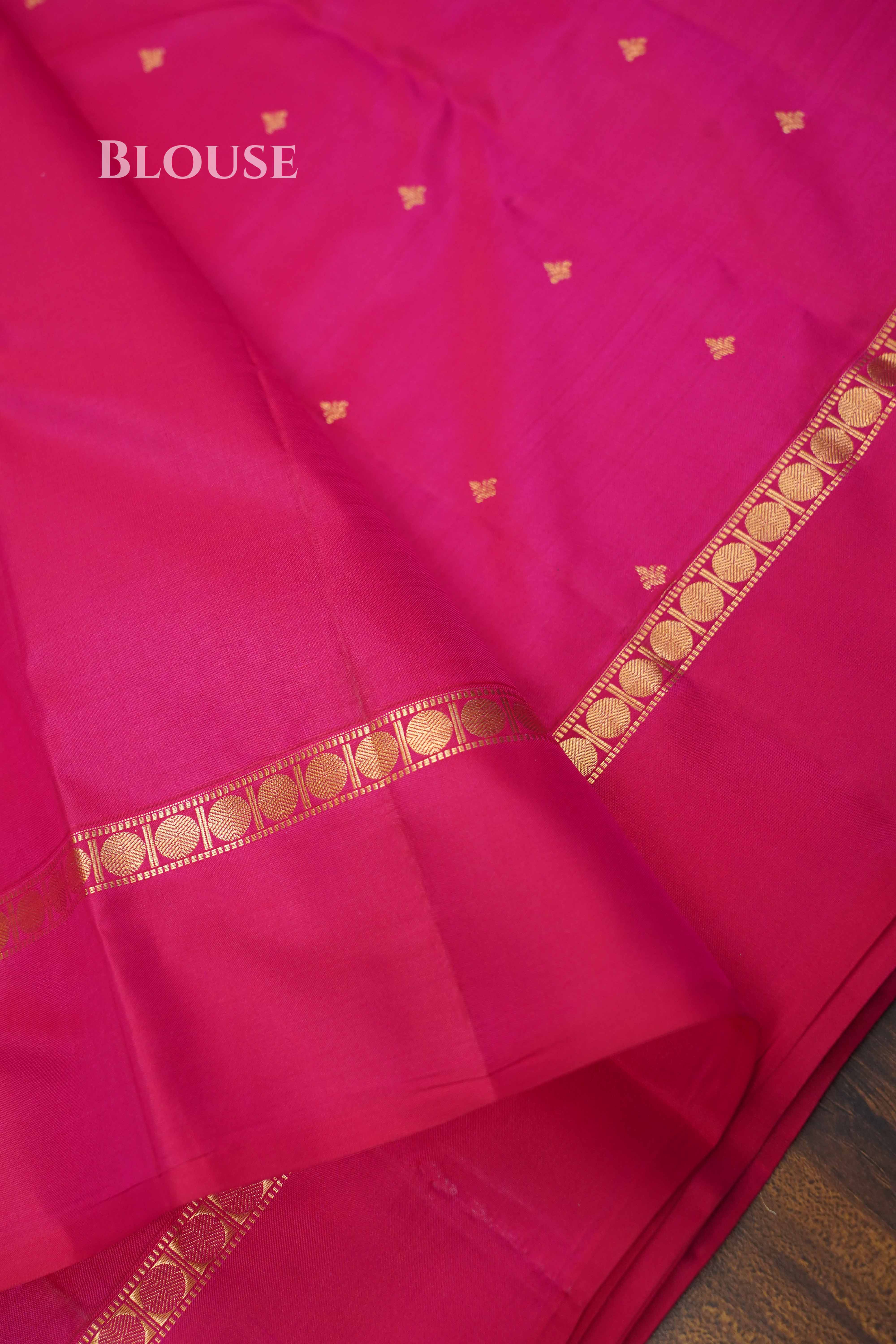 Magenta Pink Pure Kanchivaram Silk Saree QUEENS ALMIRAH