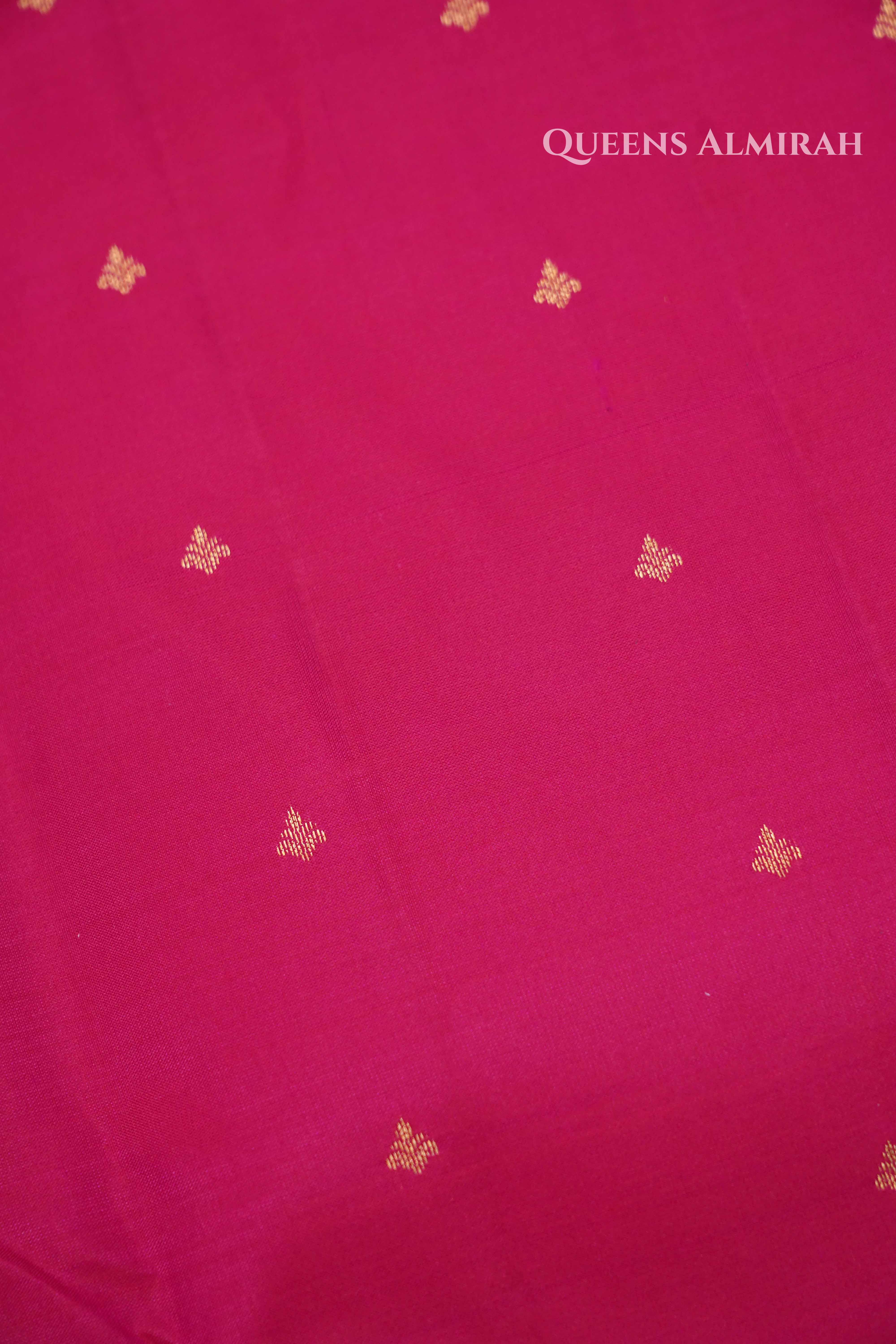 Magenta Pink Pure Kanchivaram Silk Saree QUEENS ALMIRAH