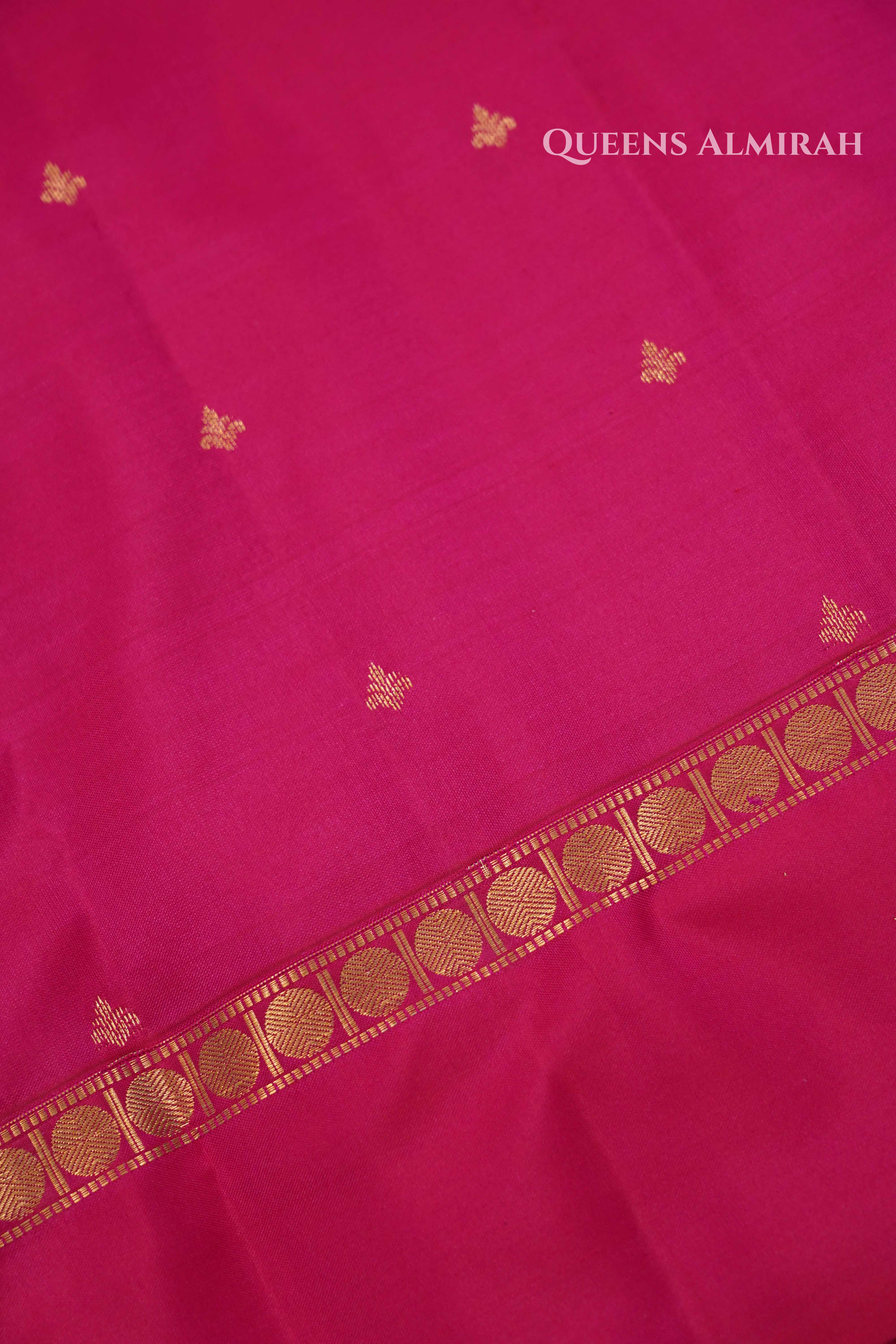 Magenta Pink Pure Kanchivaram Silk Saree QUEENS ALMIRAH