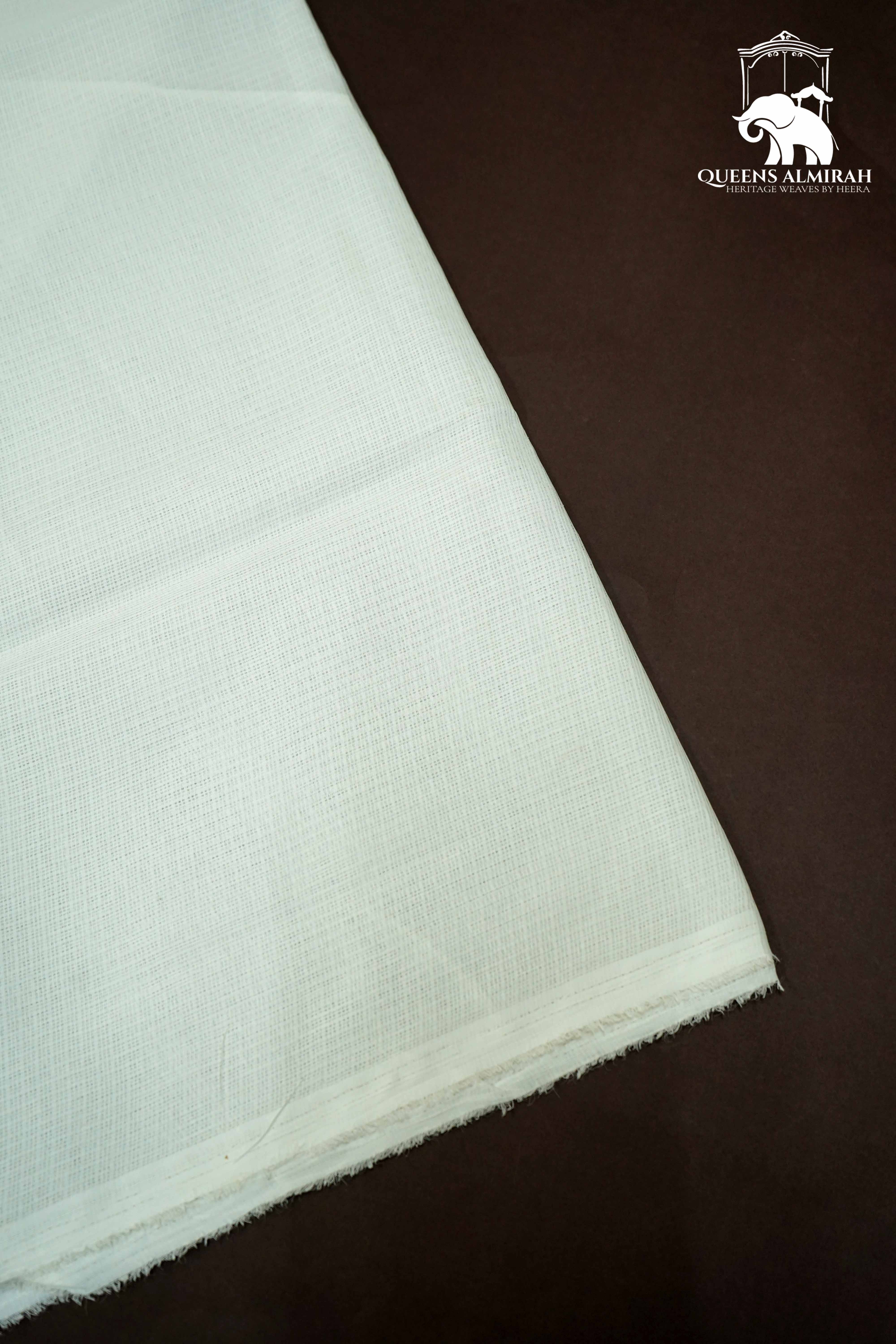 OFF WHITE WITH SCALLOP BORDER ORGANZA SAREE - Queens Jewel Emporium