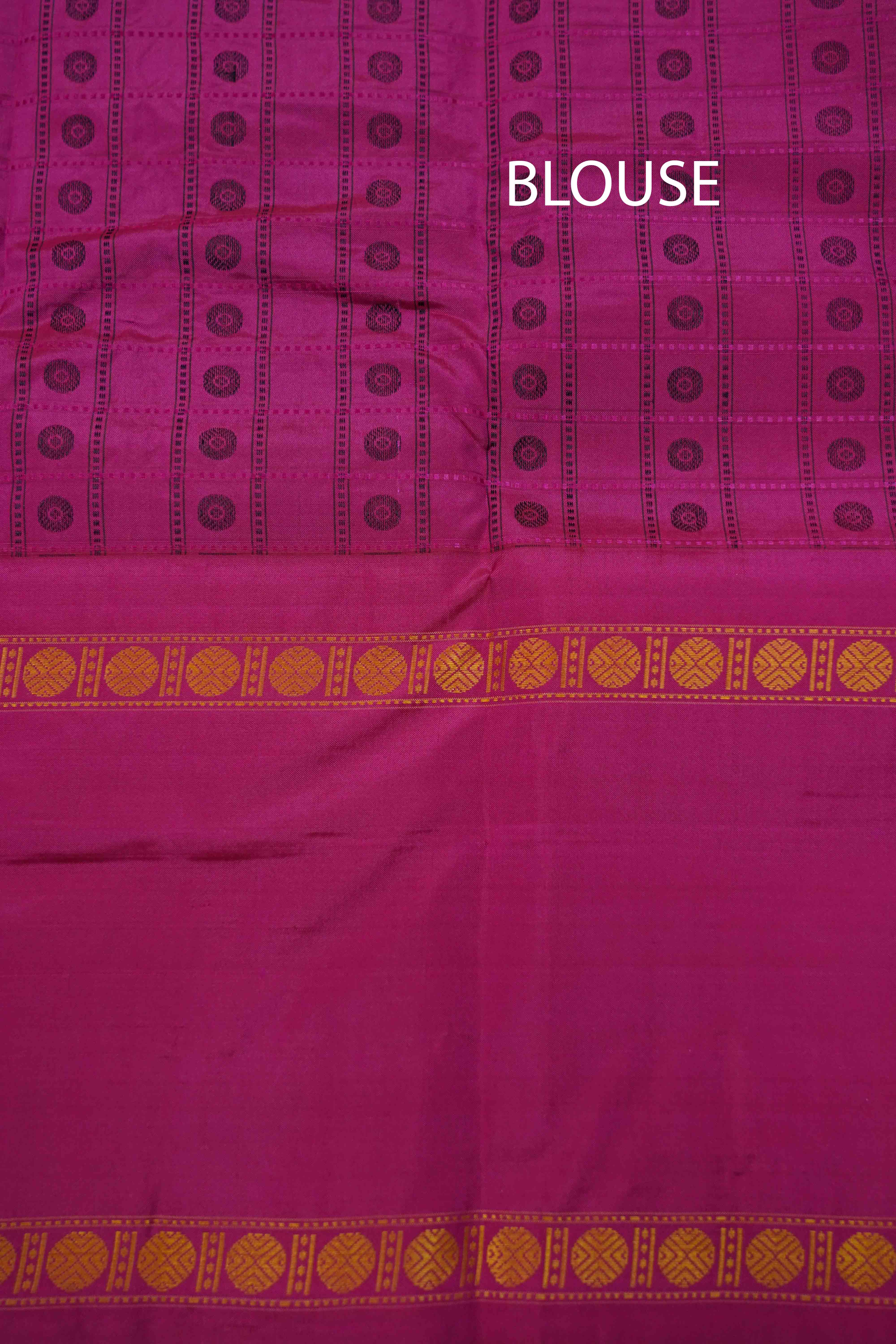 PASSIA FLOWER PURPLE WITH MAGENTA PURE KANCHIVARAM SILK SAREE - Queens Jewel Emporium