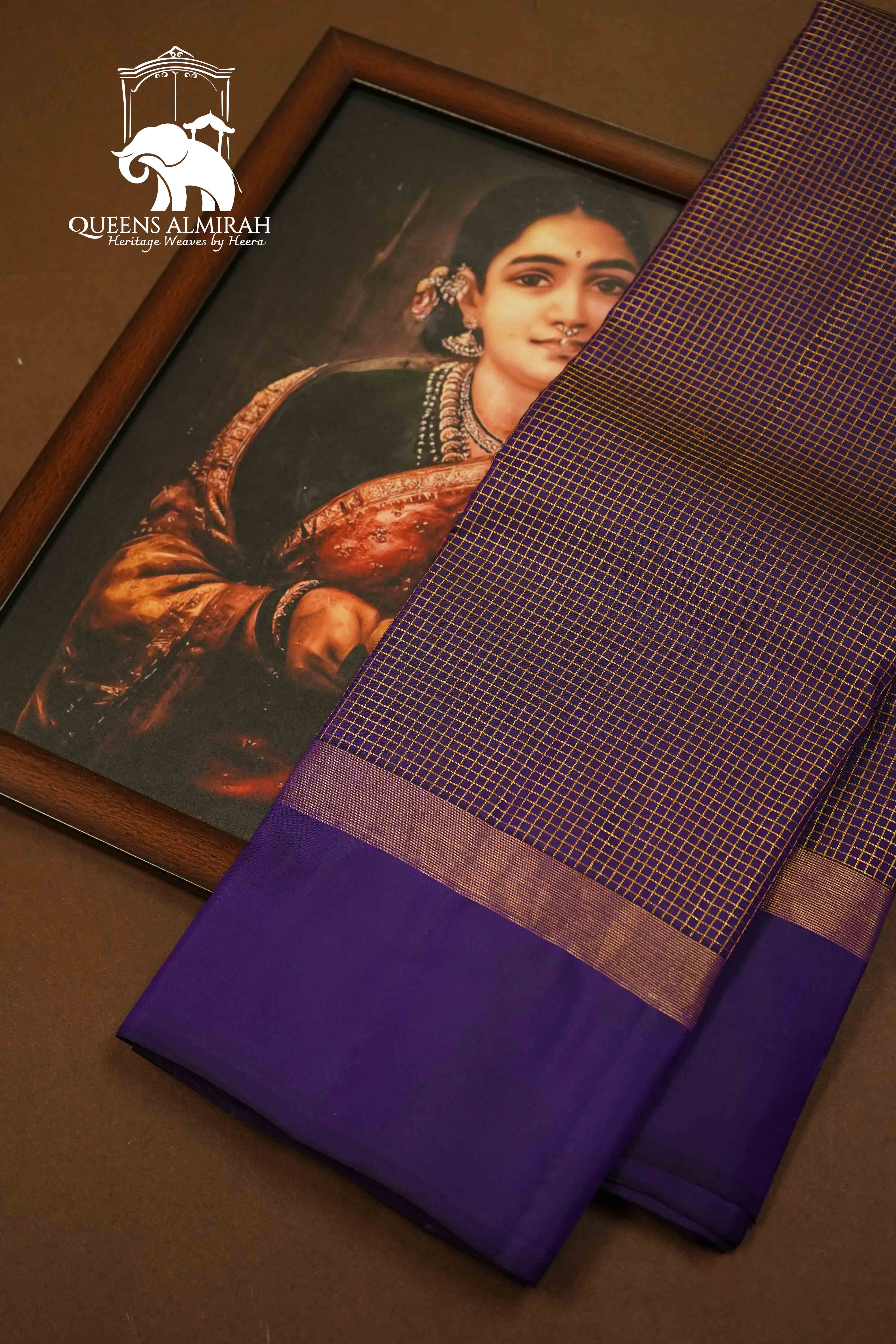 PURPLE HAZE PURE KANCHIVARAM SILK SAREE - Queens Jewel Emporium