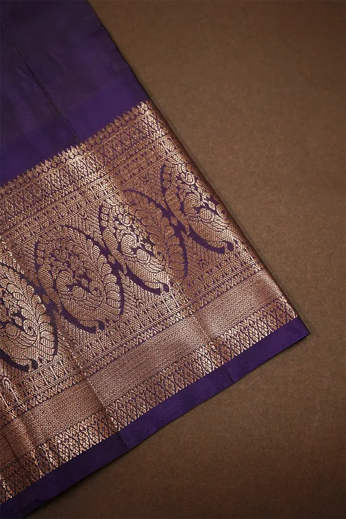 PURPLE HAZE WITH ROSE GOLD PURE KANCHIVARAM SAREE - Queens Jewel Emporium