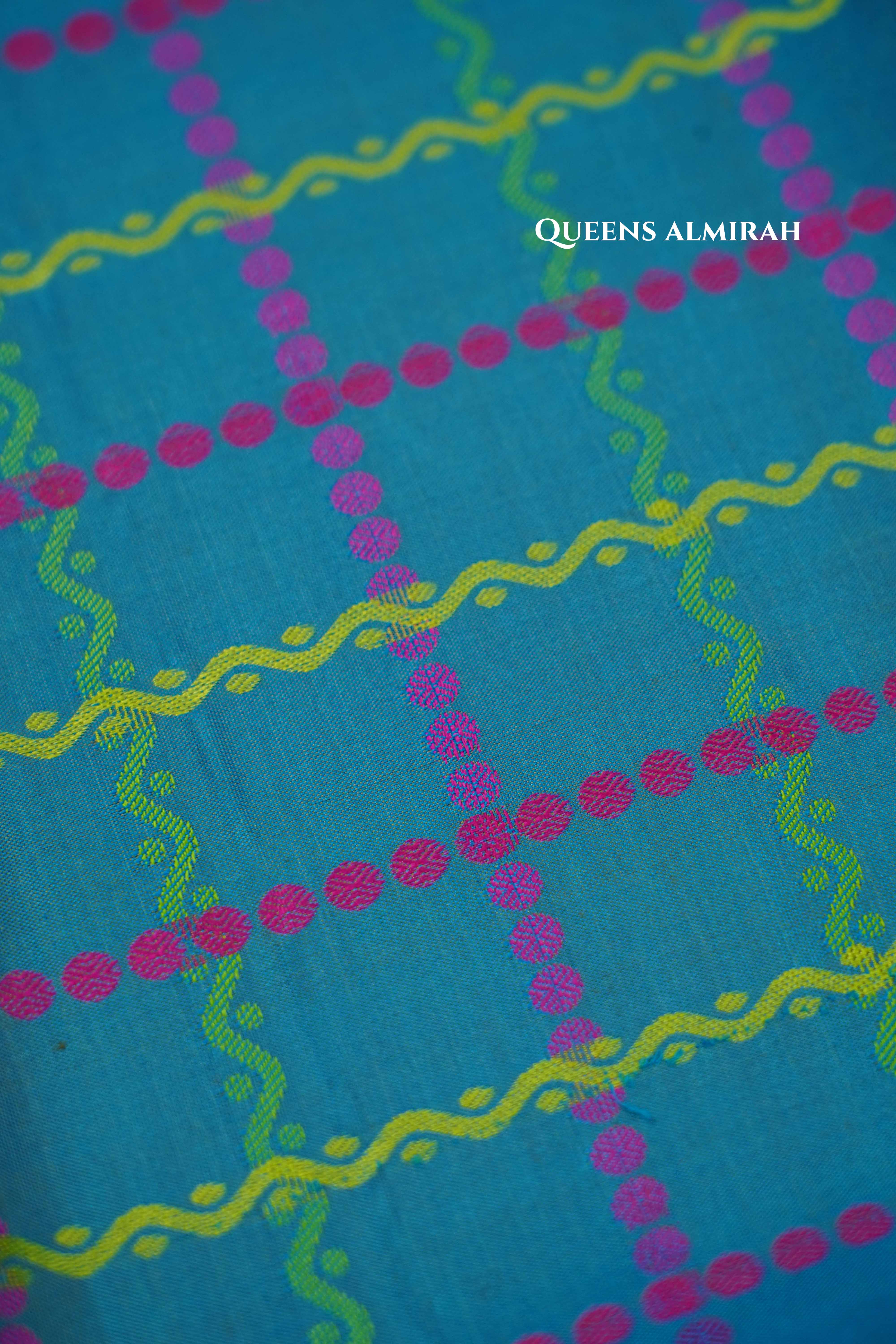 Peacock Blue Pure Kanchivaram Silk Saree QUEENS ALMIRAH