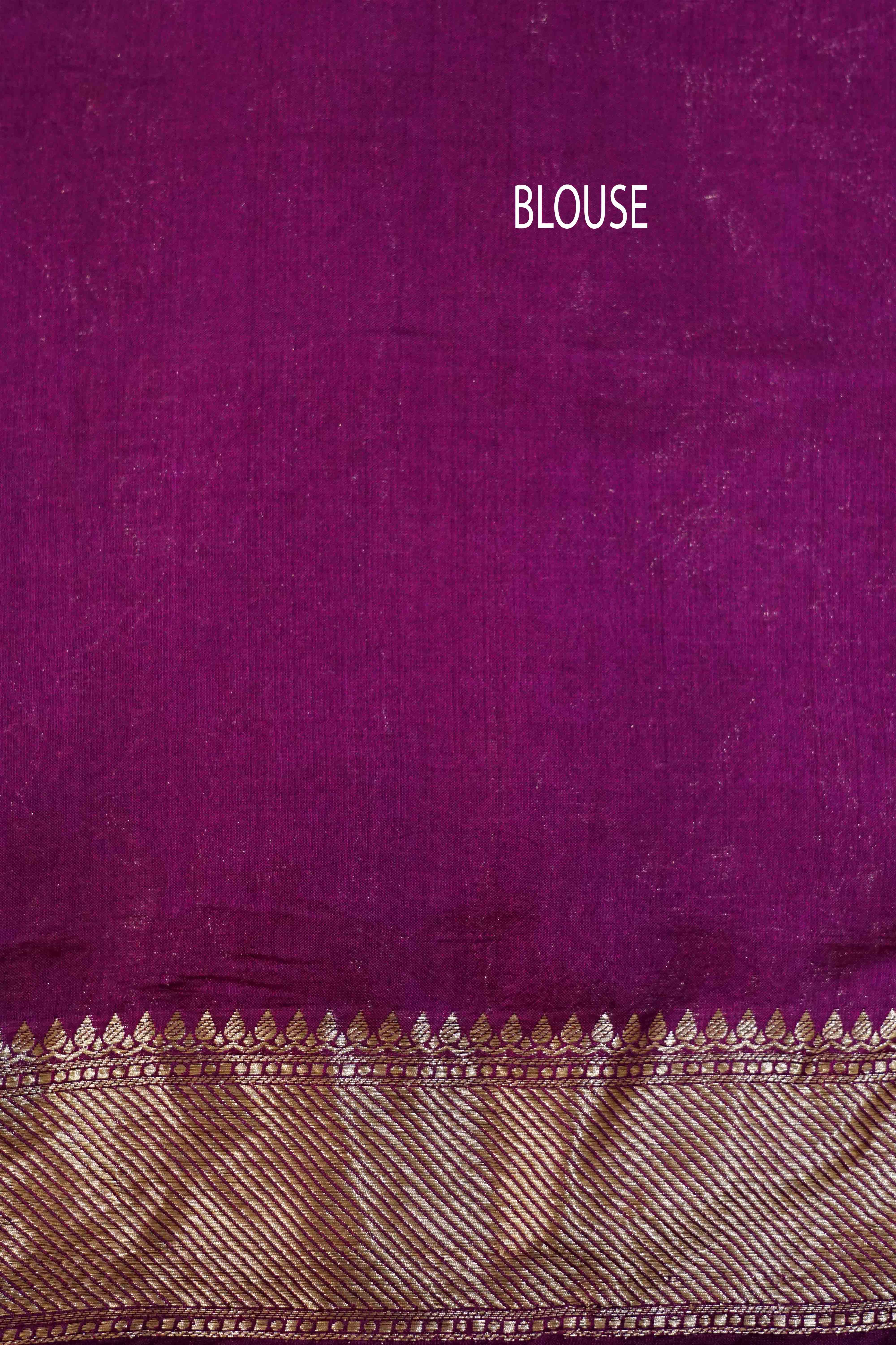 PLUM PURPLE BANARASI SILK SAREE - Queens Jewel Emporium
