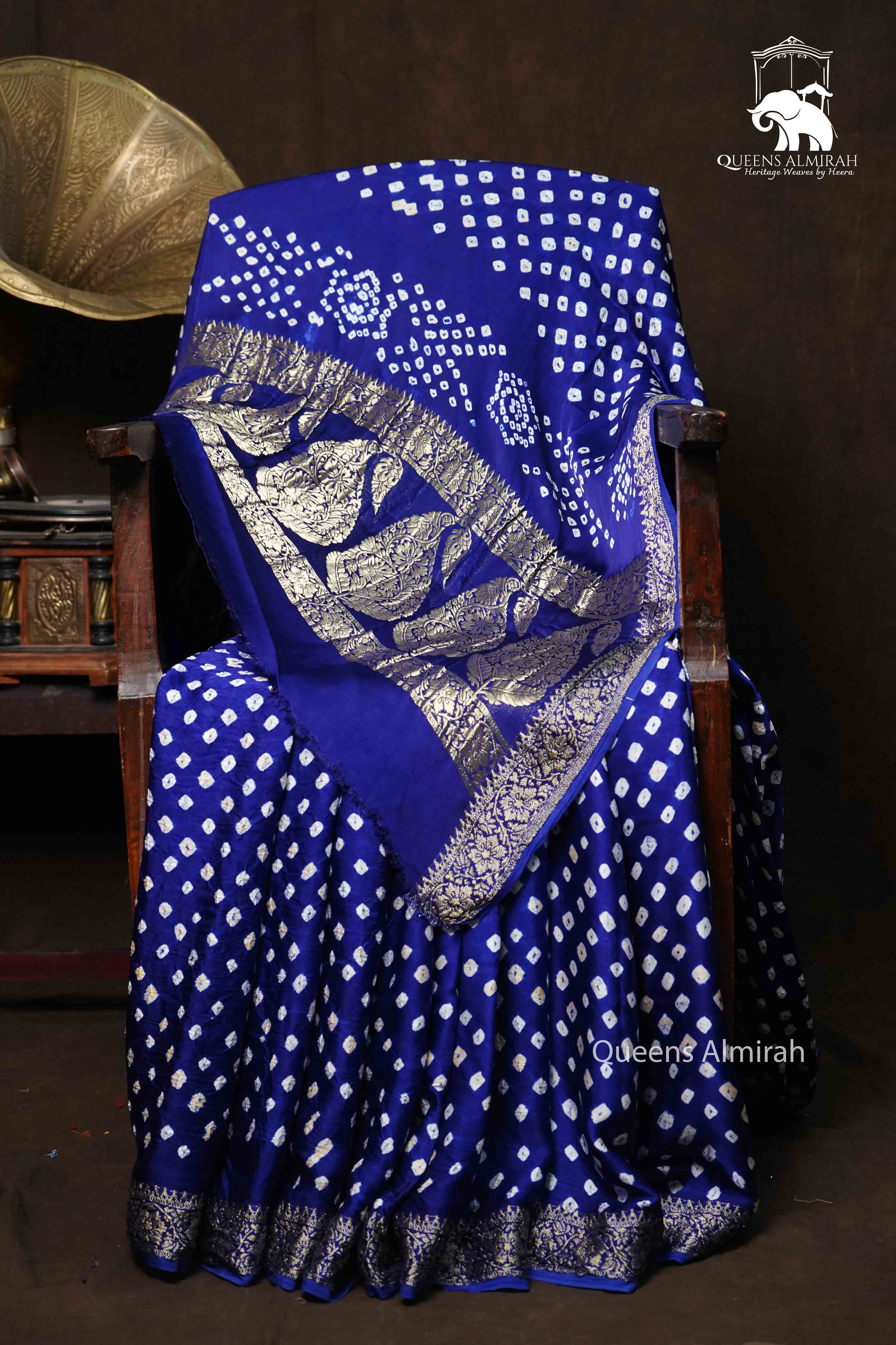 ROYAL BLUE MODAL SILK SAREE 2 - Queens Jewel Emporium