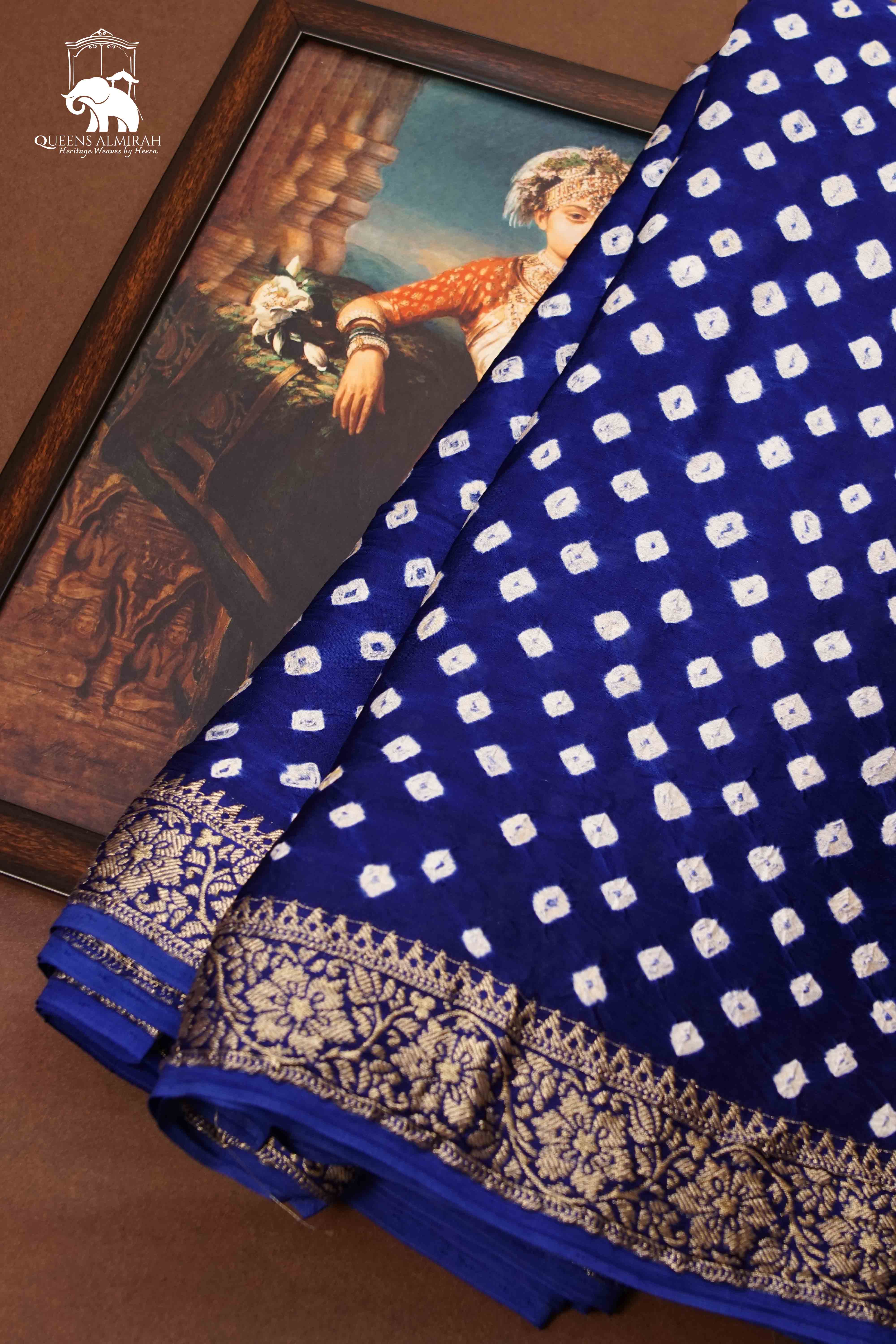 ROYAL BLUE MODAL SILK SAREE 2 - Queens Jewel Emporium