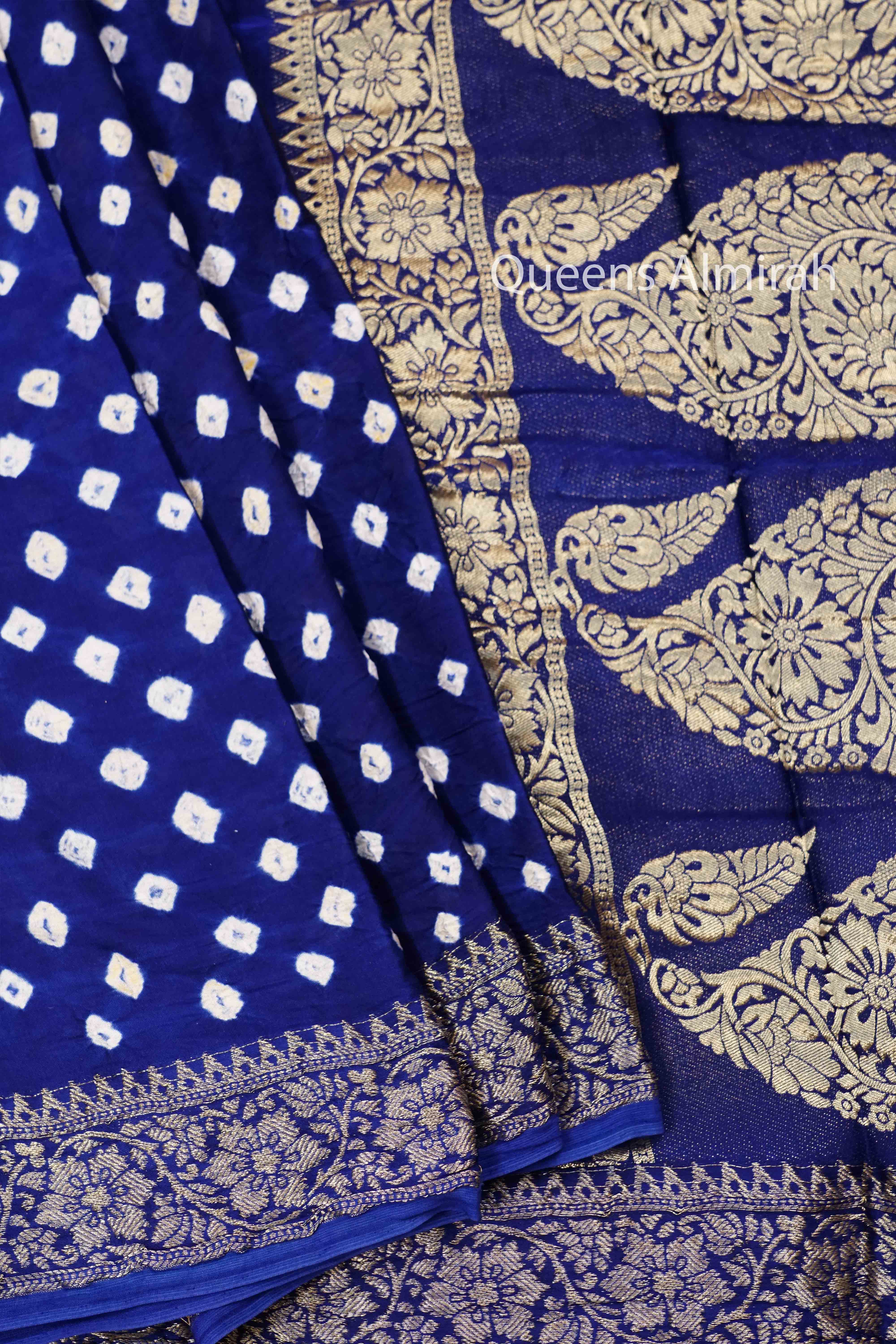 ROYAL BLUE MODAL SILK SAREE 2 - Queens Jewel Emporium