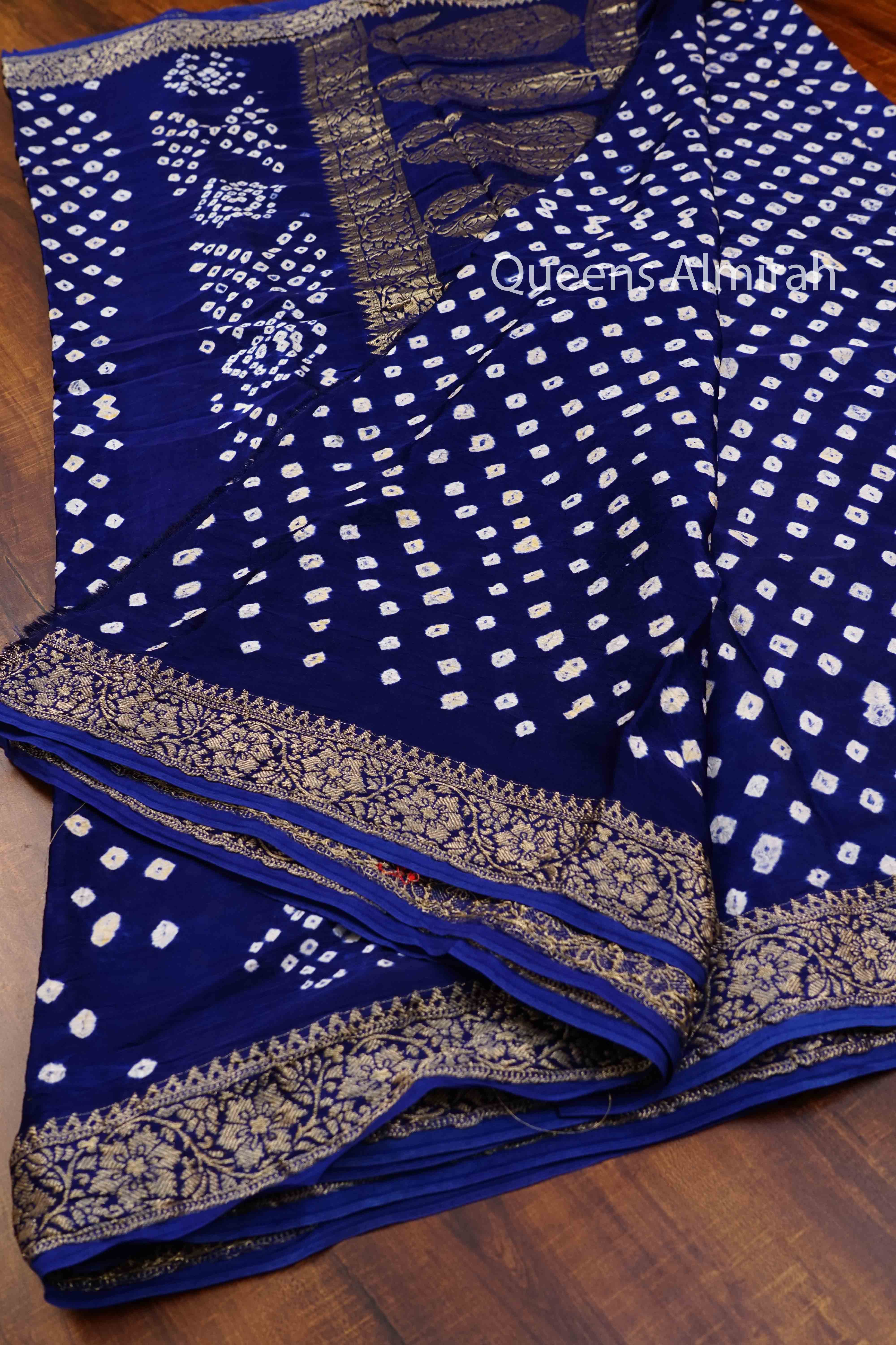 ROYAL BLUE MODAL SILK SAREE 2 - Queens Jewel Emporium