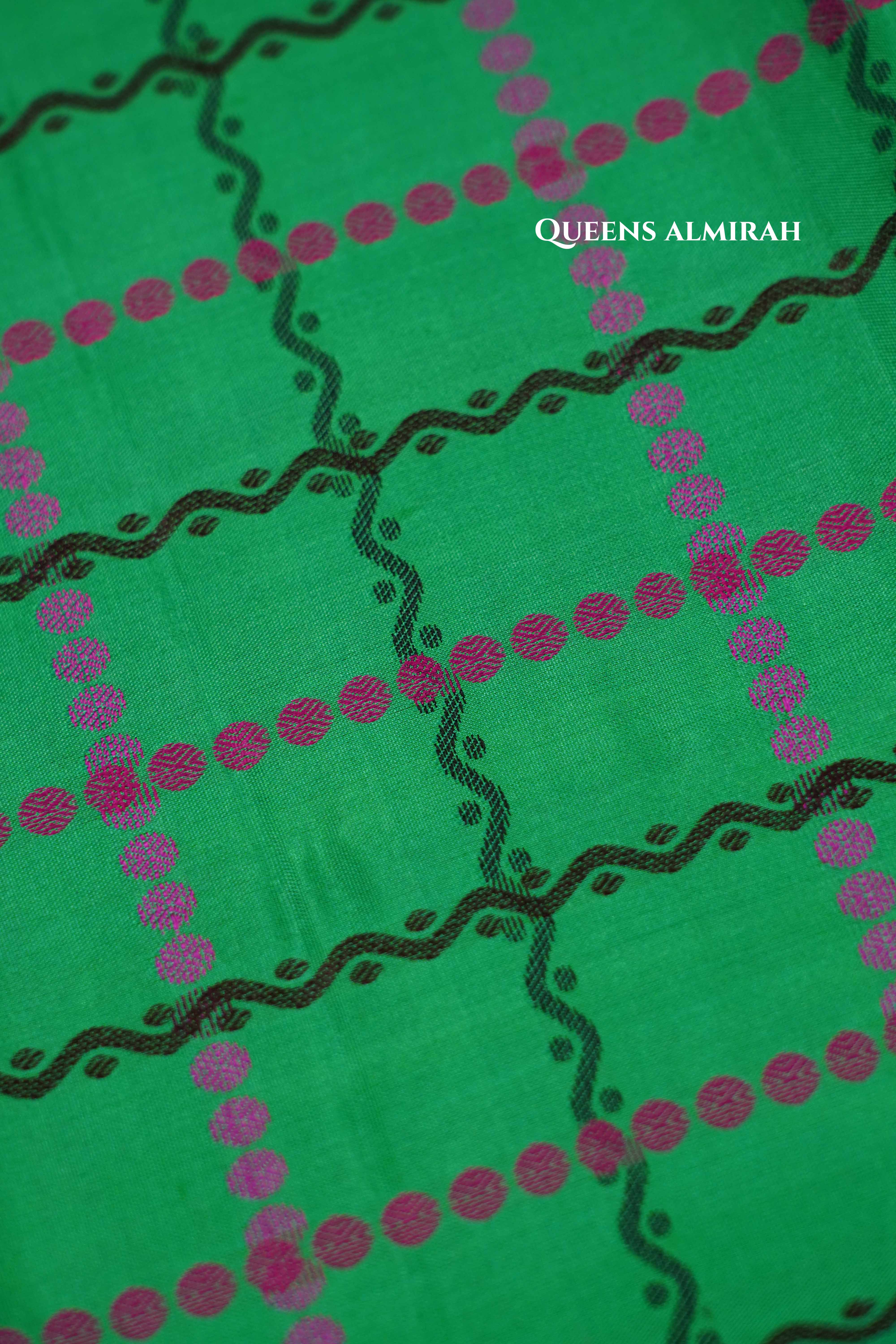 Sea Green Pure Kanchivaram Silk Saree QUEENS ALMIRAH