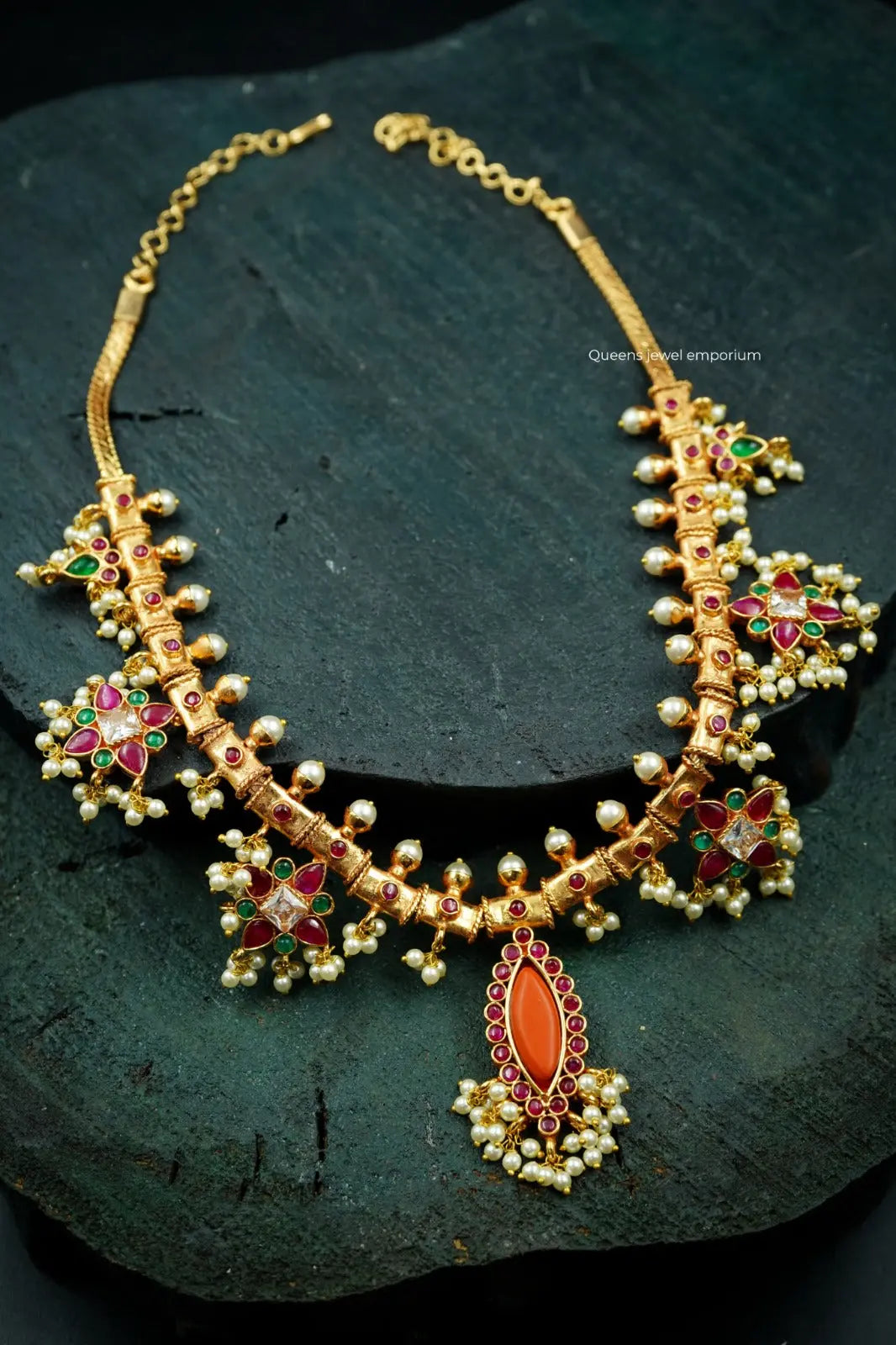 VEDIKA GUTTA PUSALU NECKLACE - Queens Jewel Emporium