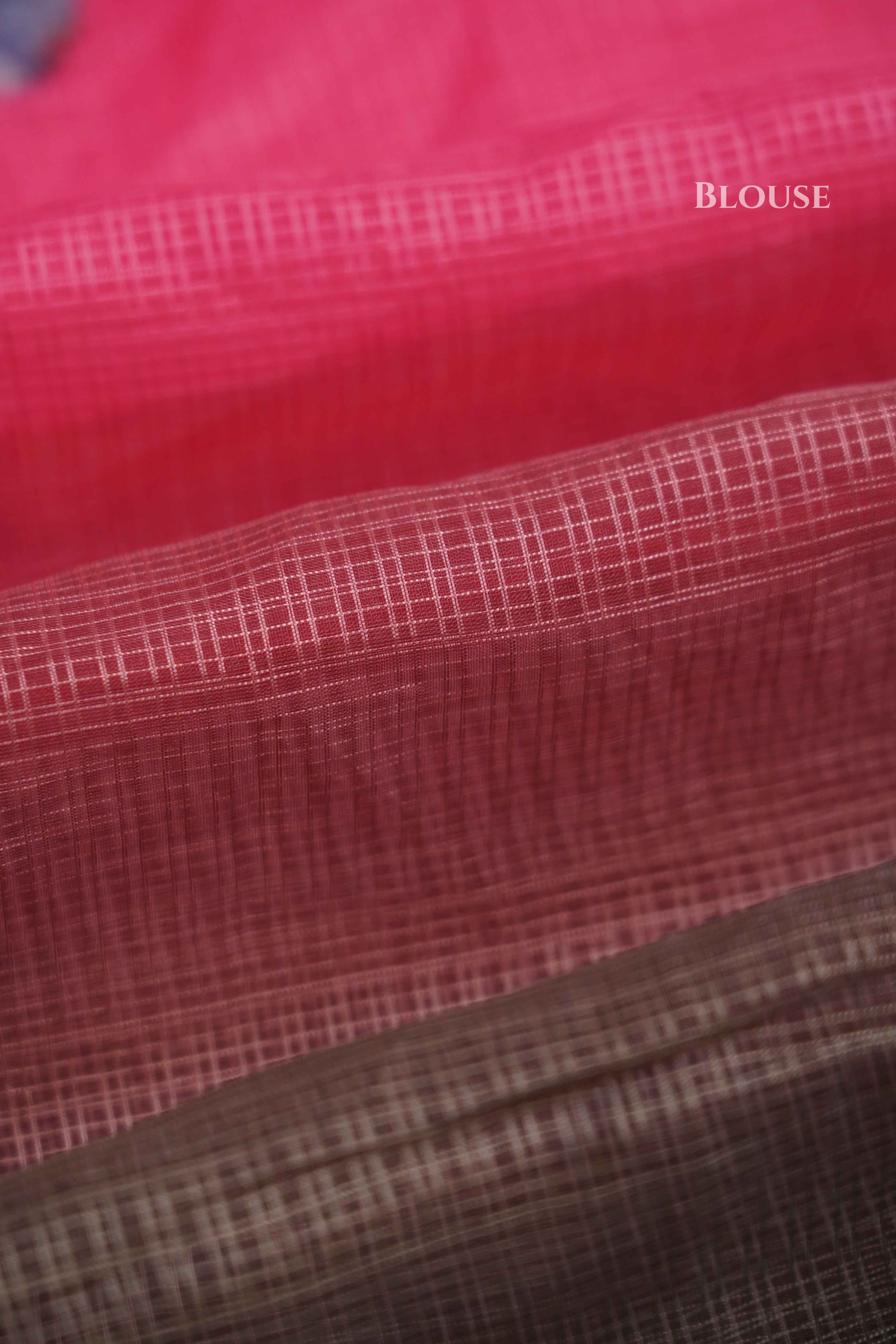 WARM PINK KOTA COTTON SAREE - Queens Jewel Emporium