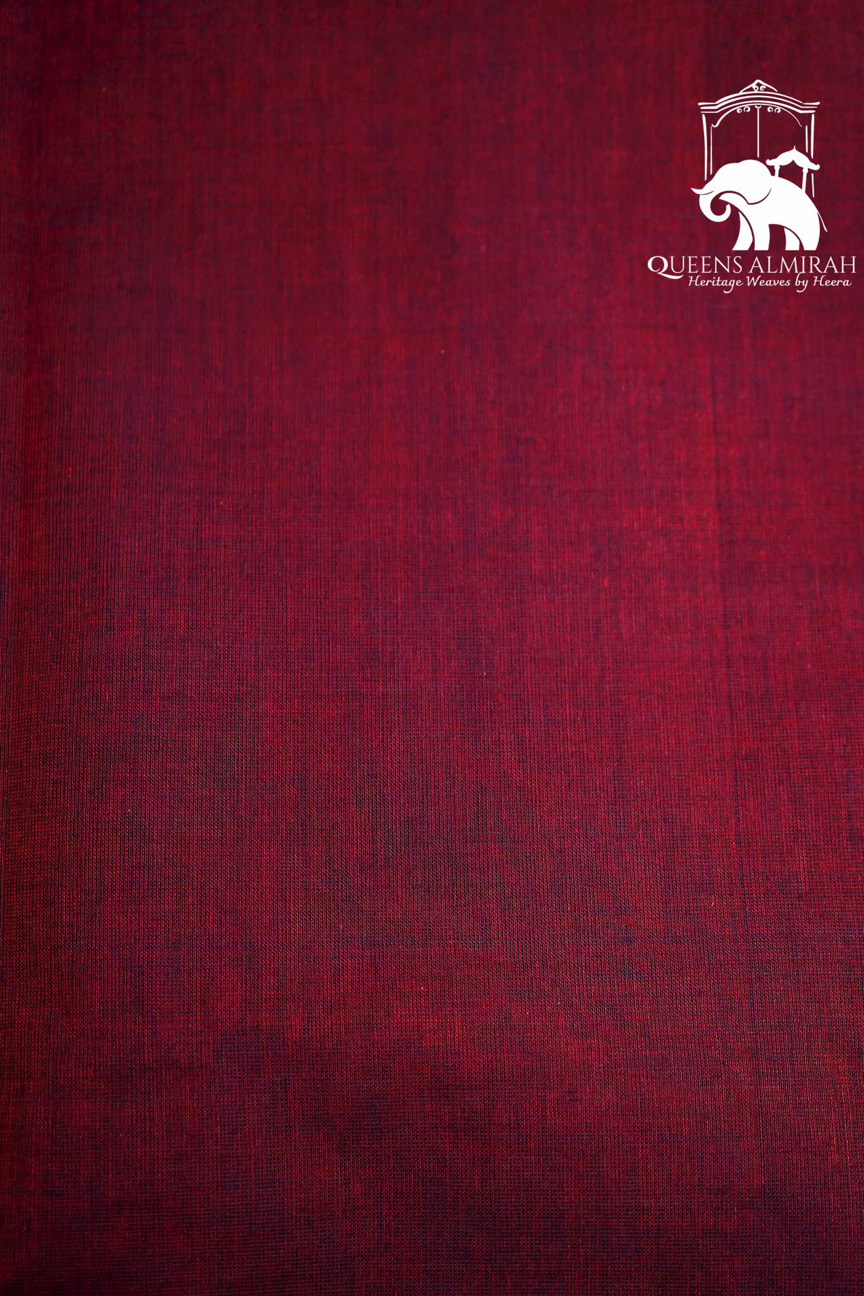 WINE BERRY WITH BURNT PINK KANCHI COTTON SAREE - Queens Jewel Emporium