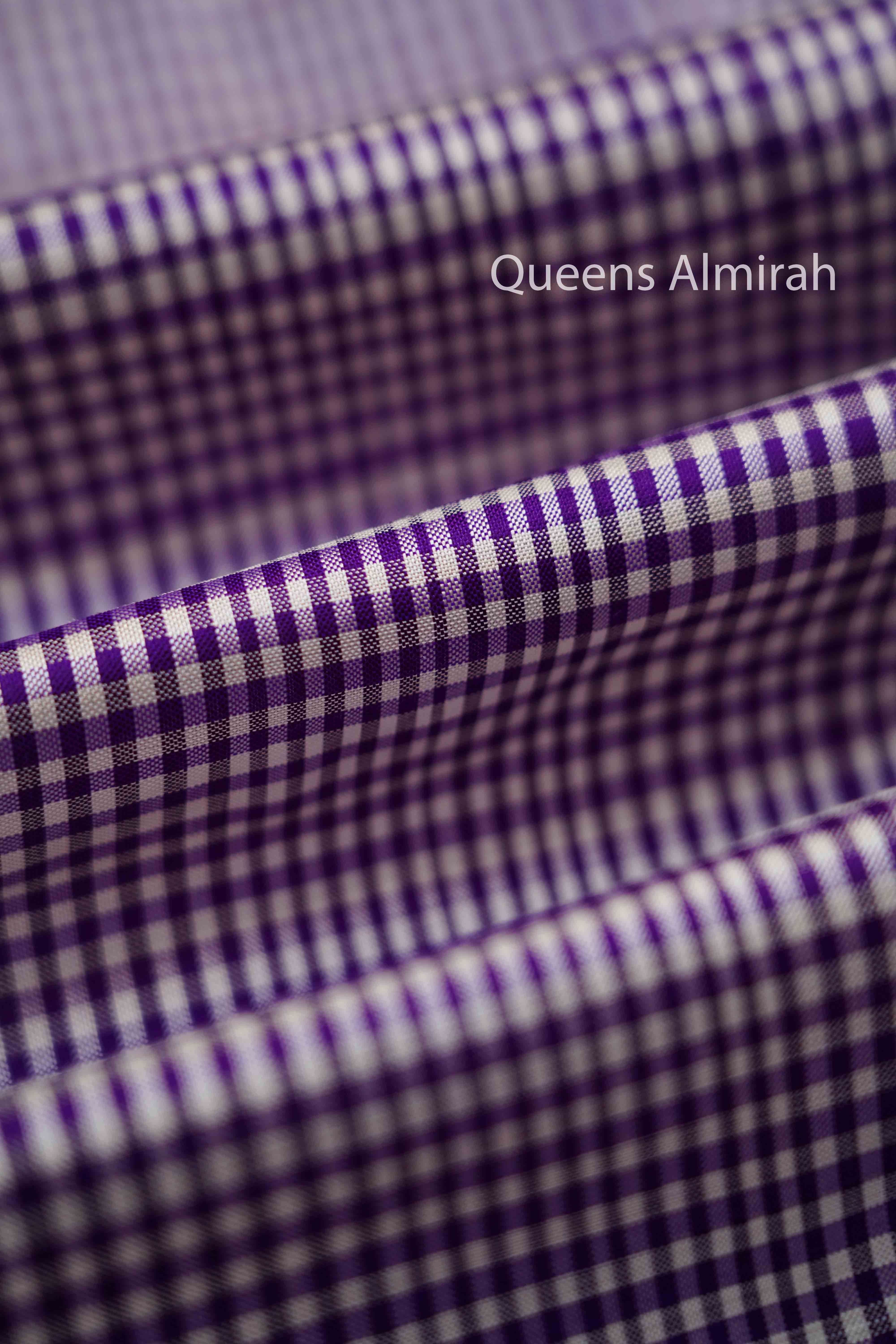 White Checks With Purple Pure Ikat Silk Saree - Queens Jewel Emporium
