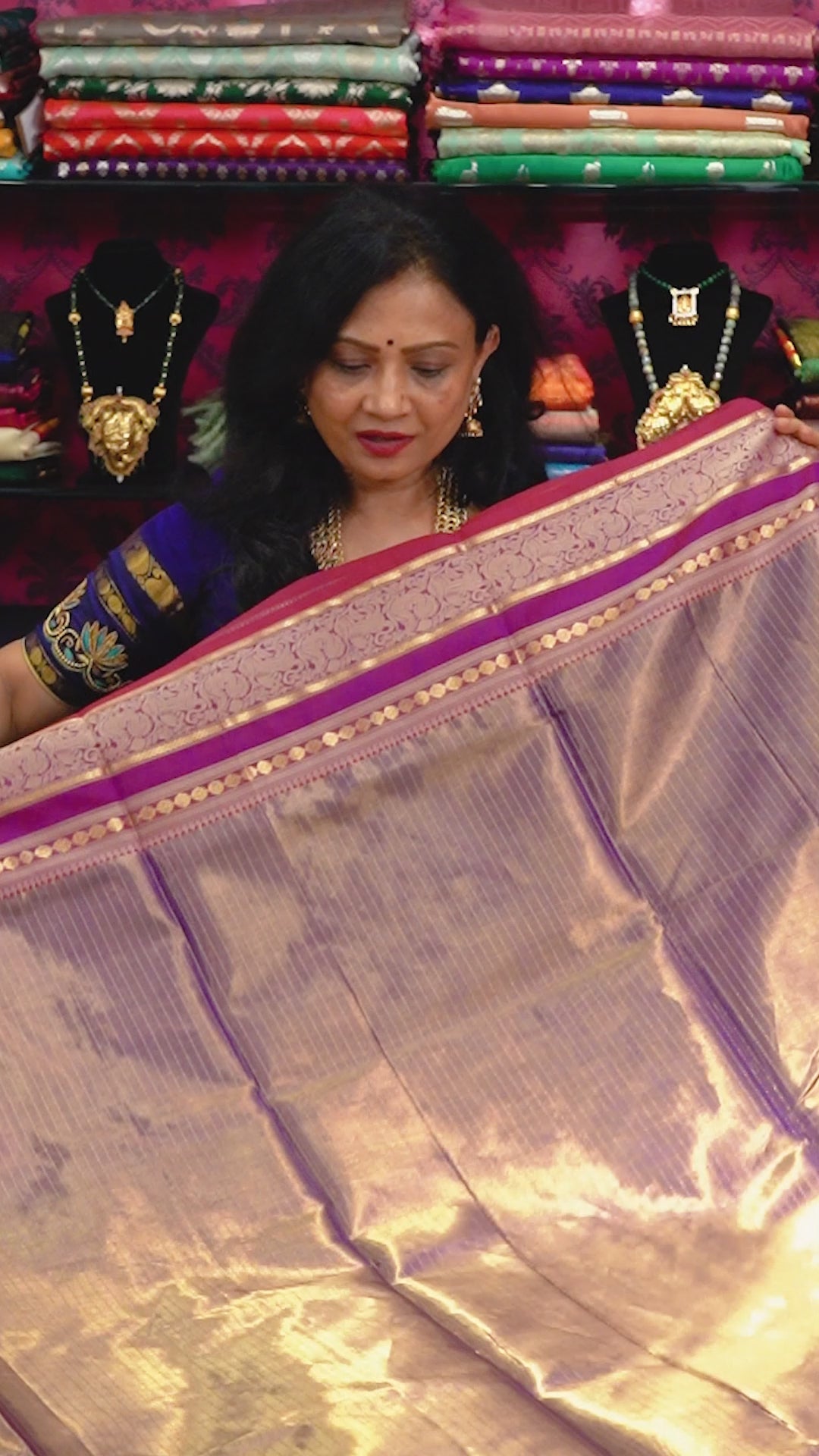Dual Shade Of Lavender -Royal Karaikudi Chettinad Silk Cotton Saree