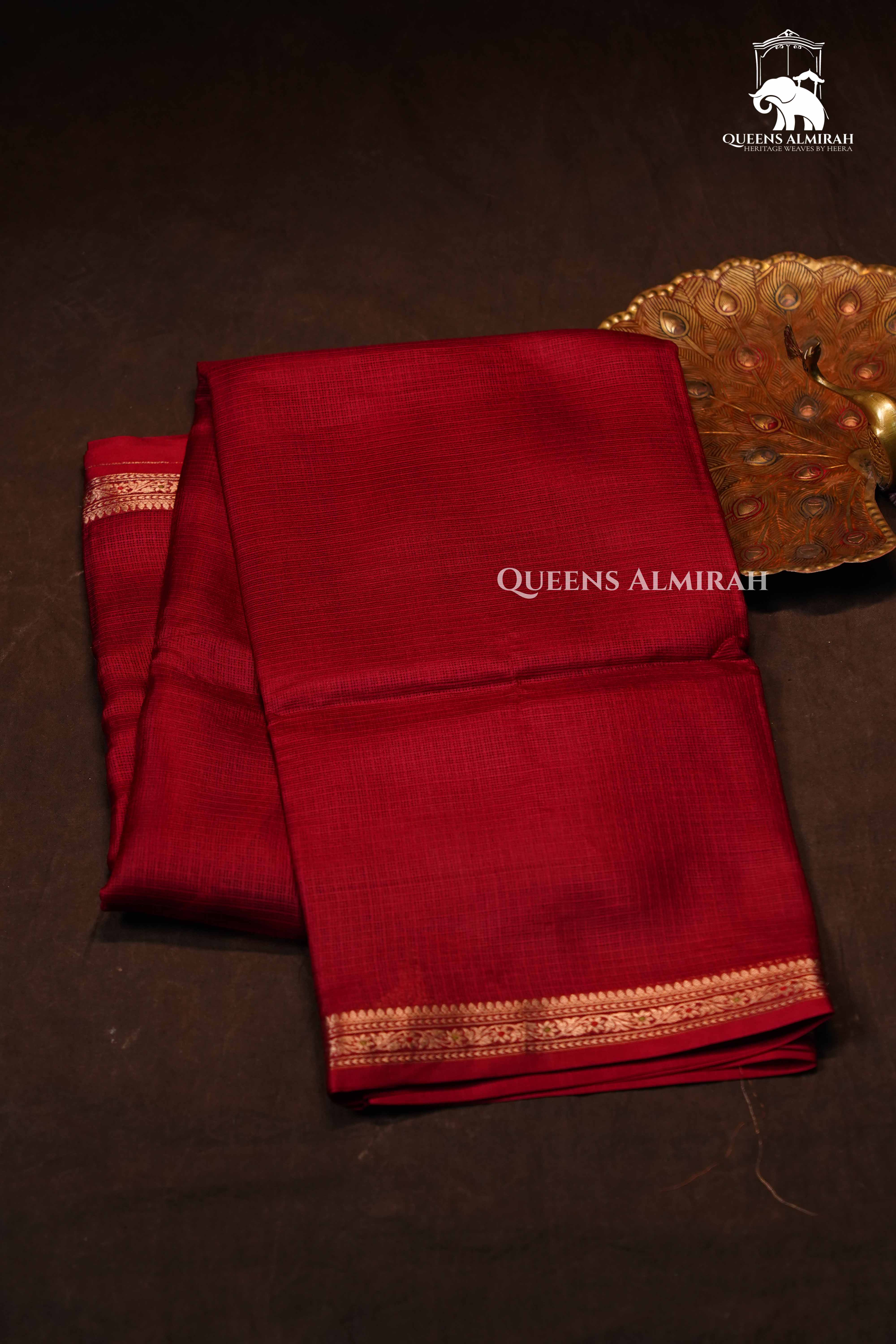 Maroon Pure Kota Silk Saree