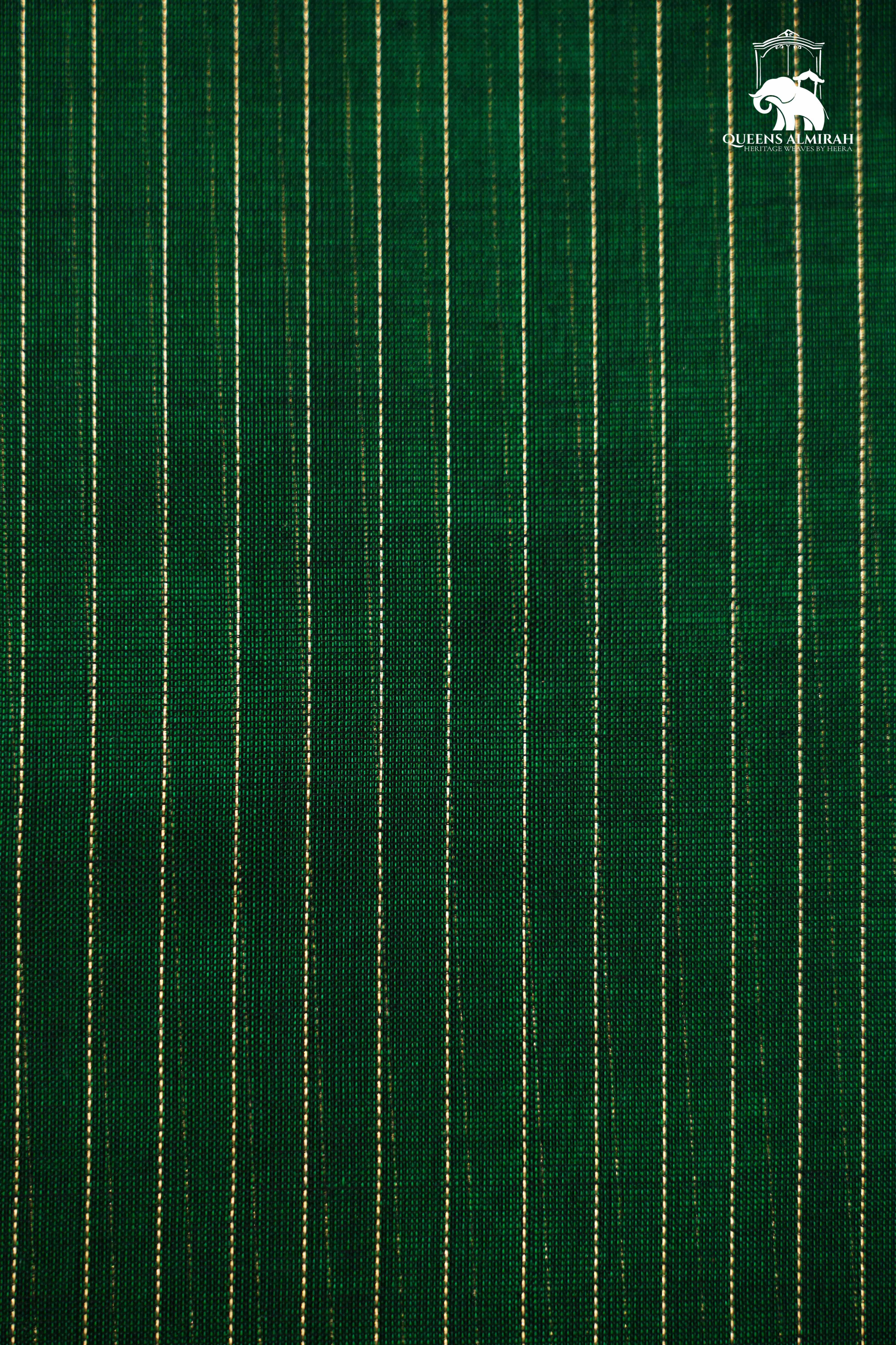 Dark Green With Brown-  Karaikudi Chettinad Silk Cotton Saree