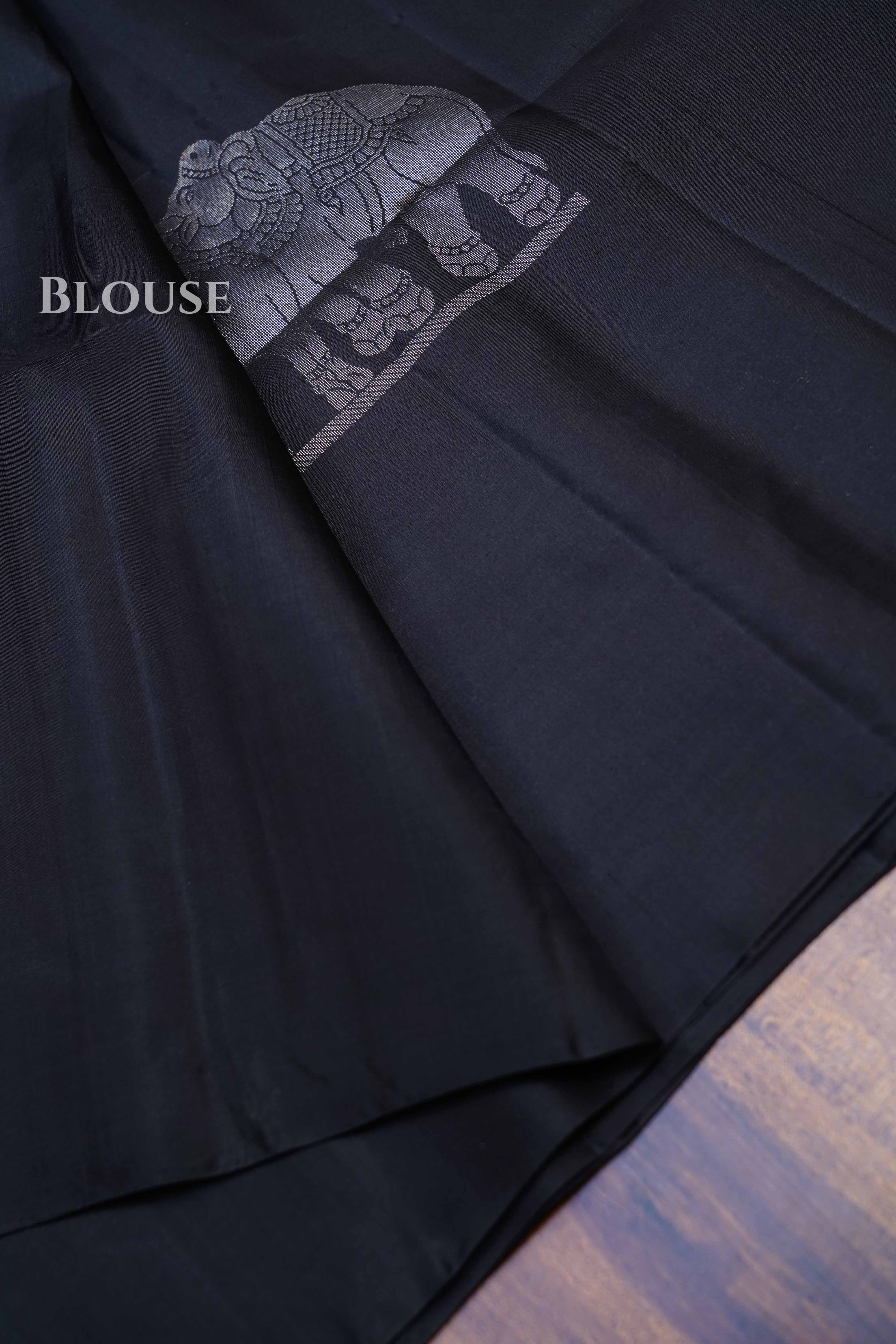 Black Pure Soft Silk Saree