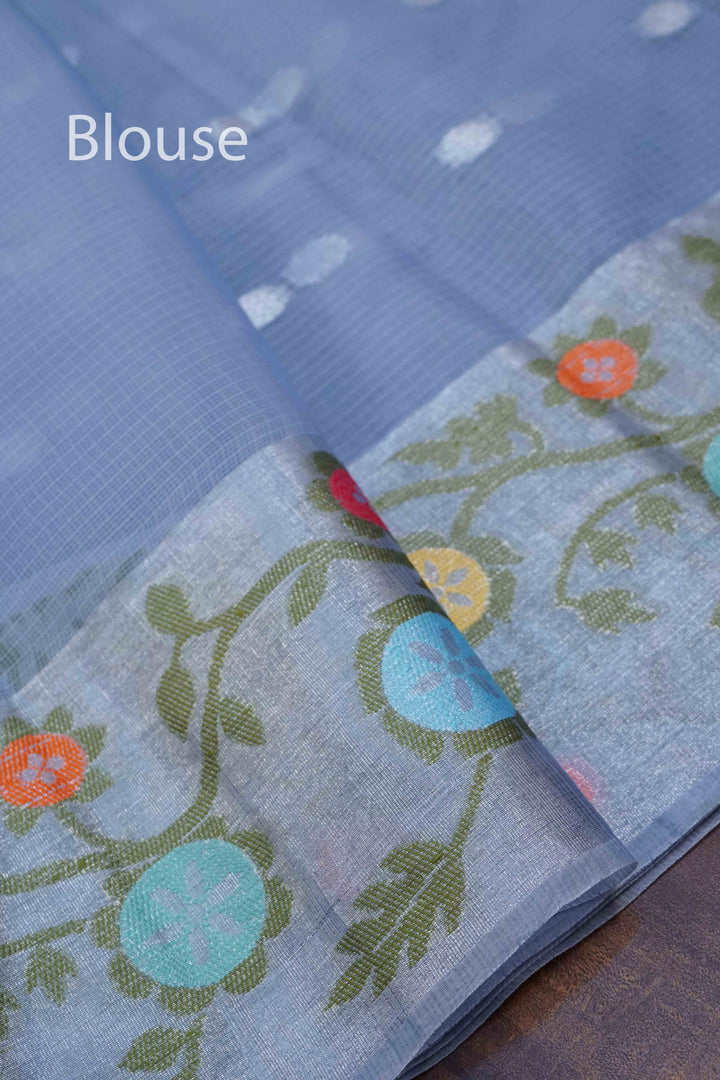 DUSKY BLUE KOTA SILK COTTON - Queens Jewel Emporium