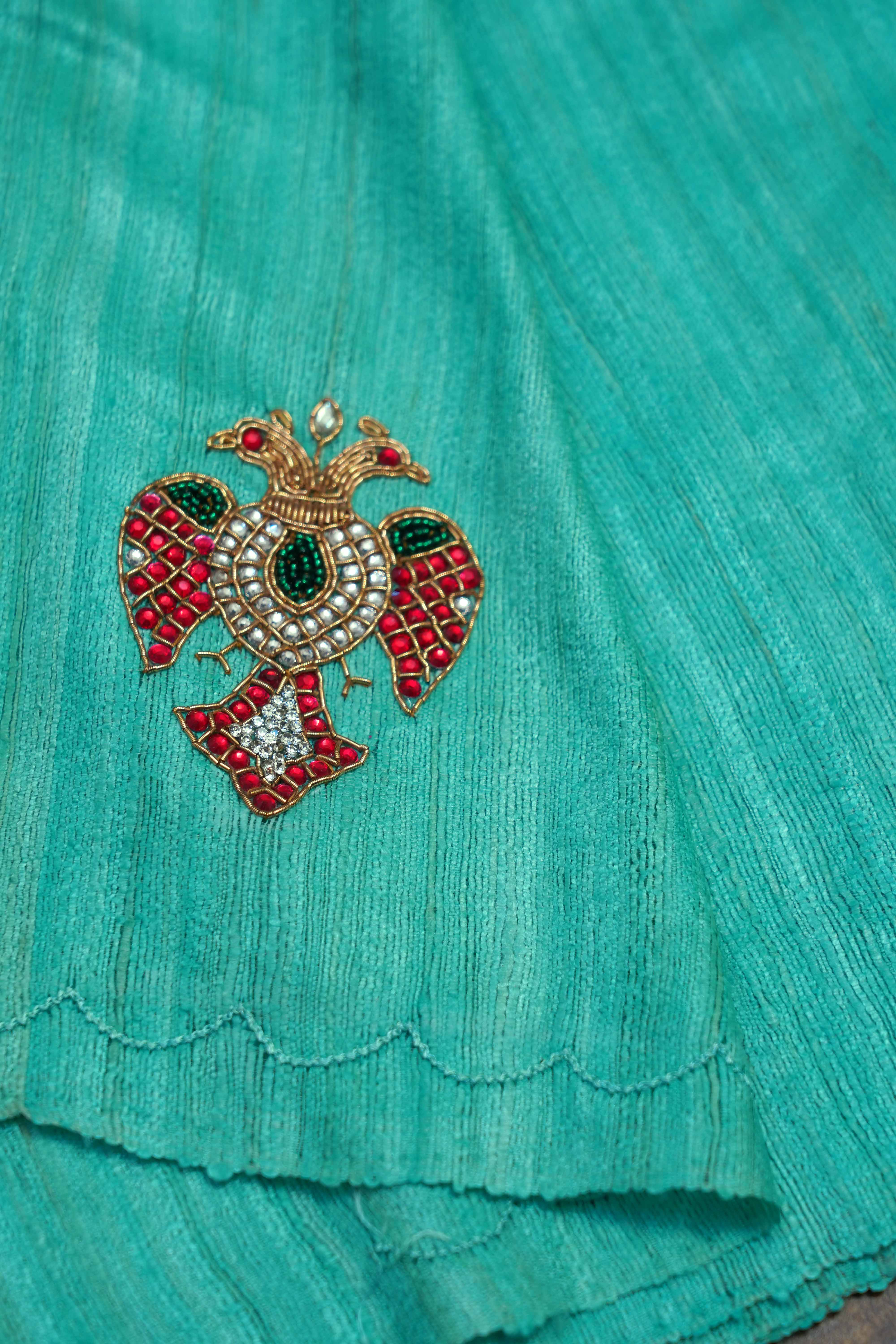 Ganda Berunda Pure Tussar Silk Saree