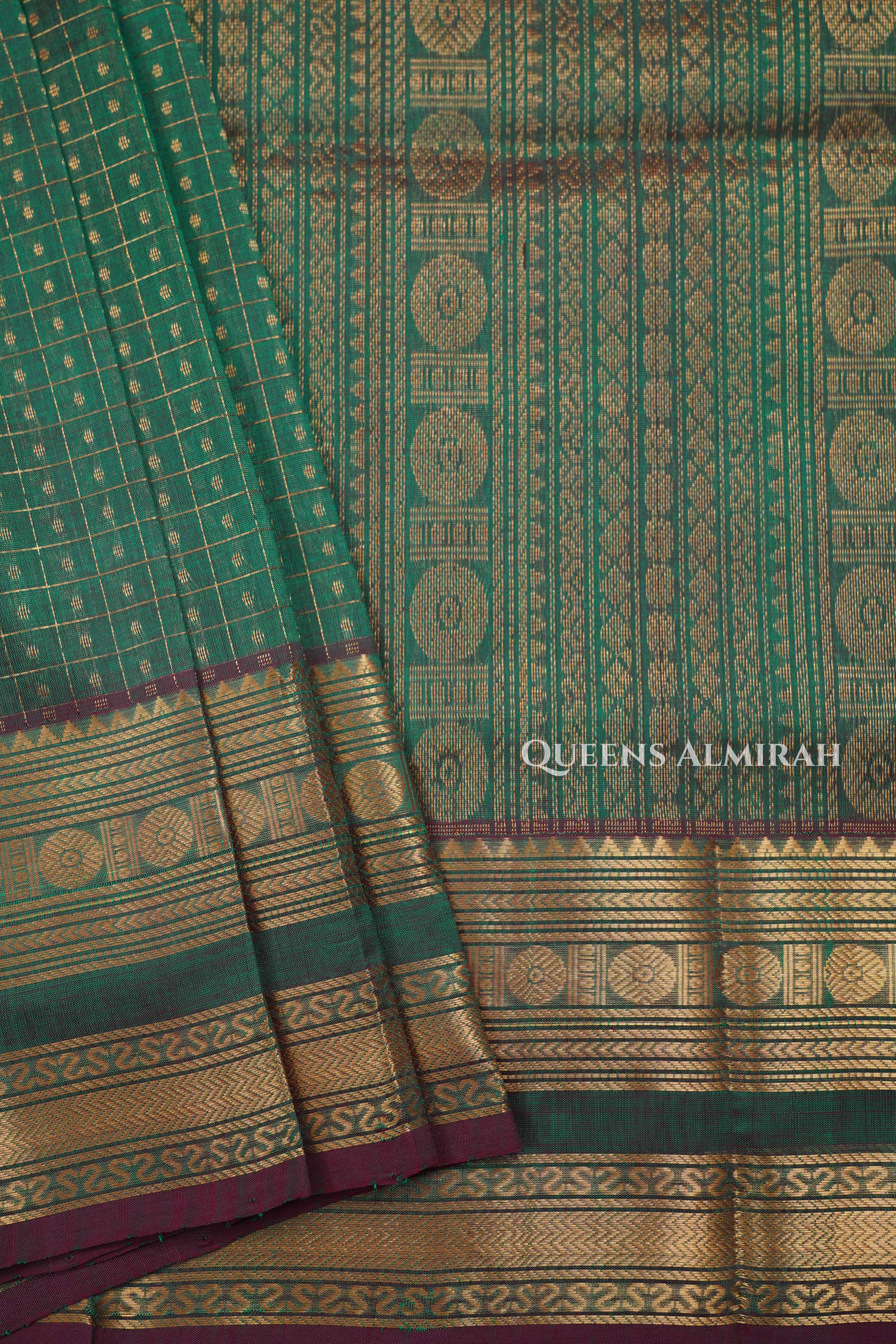 Green Pure Kanchi Silk Cotton Saree