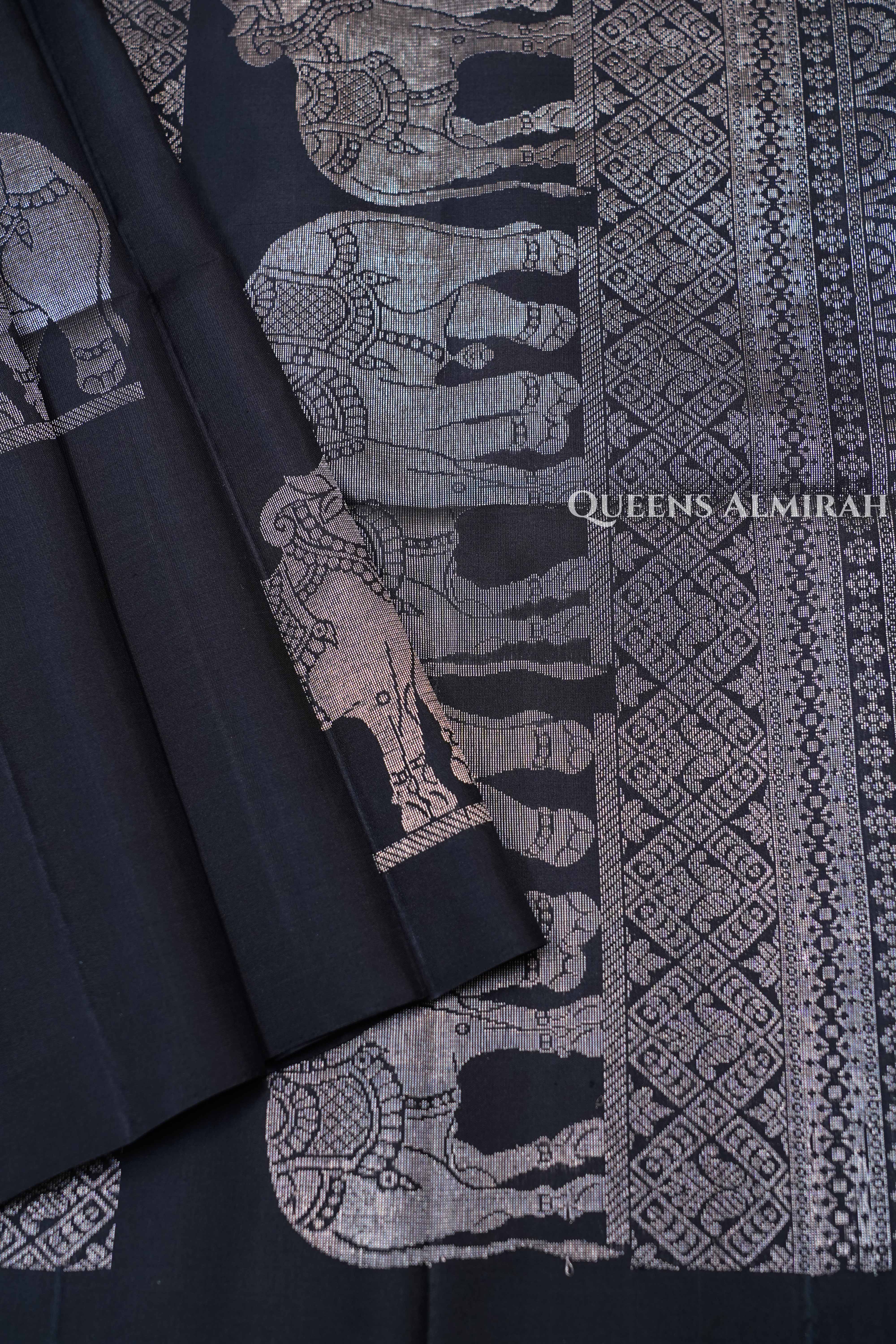 Black Pure Soft Silk Saree