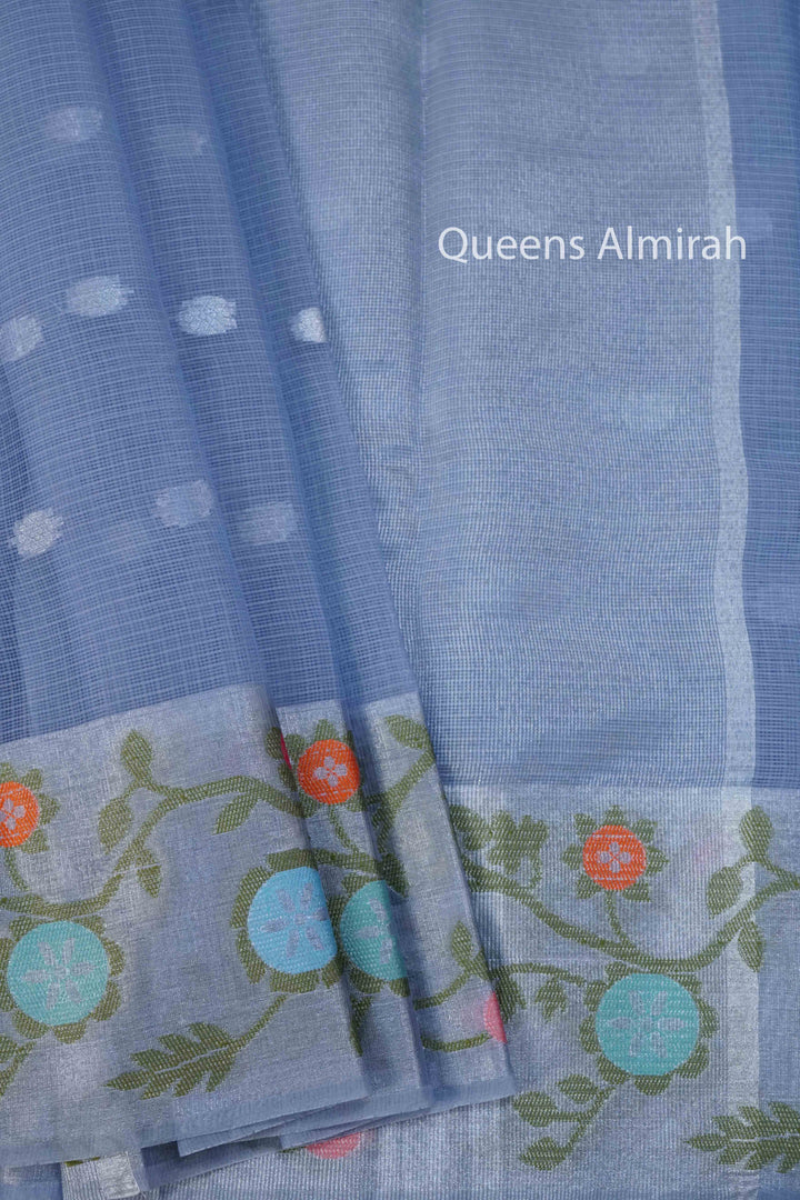 DUSKY BLUE KOTA SILK COTTON - Queens Jewel Emporium
